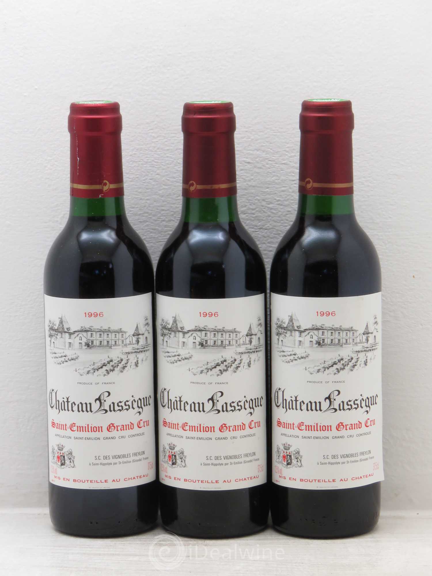 Saint-Émilion Château Lassegue (sans prix de réserve) 1996 - Posten von 3 Demi-Flaschen - 0