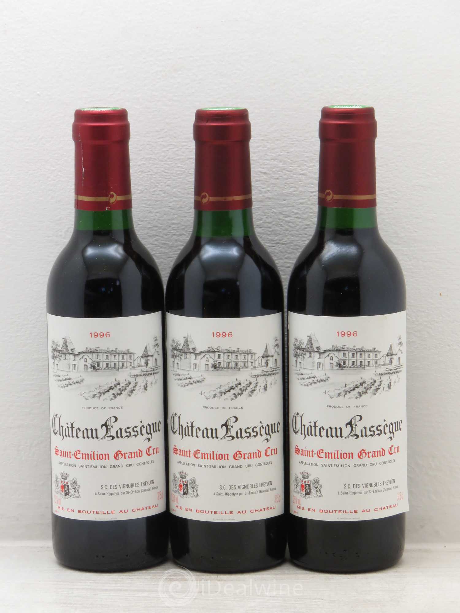 Saint-Émilion Château Lassegue (sans prix de réserve) 1996 - Posten von 3 Demi-Flaschen - 0