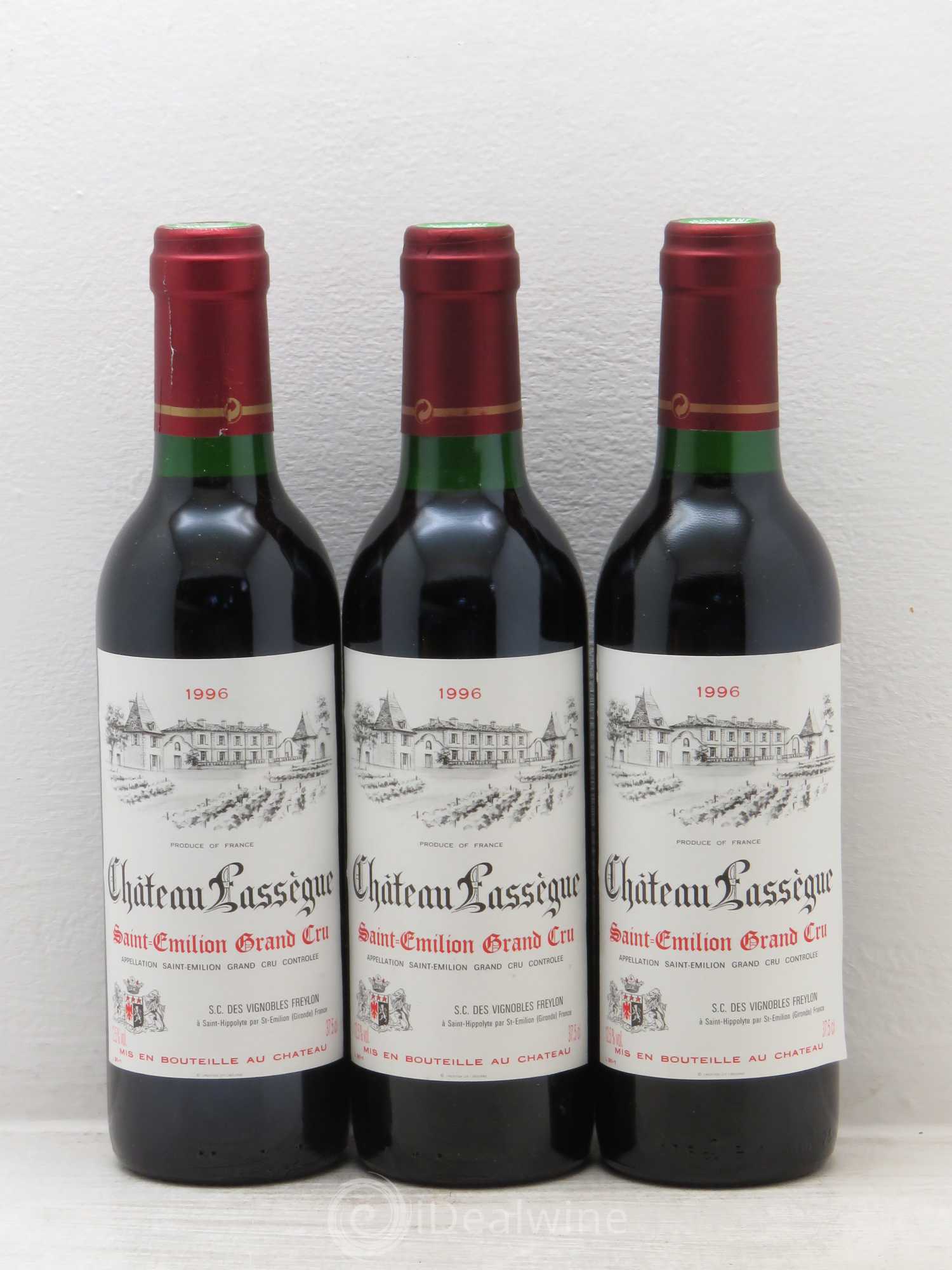 Saint-Émilion Château Lassegue (sans prix de réserve) 1996 - Posten von 3 Demi-Flaschen - 0