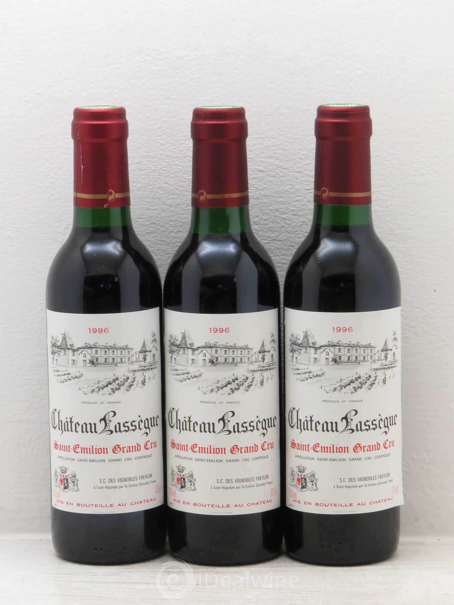Saint-Émilion Château Lassegue (sans prix de réserve) 1996 - Posten von 3 Demi-Flaschen - 0