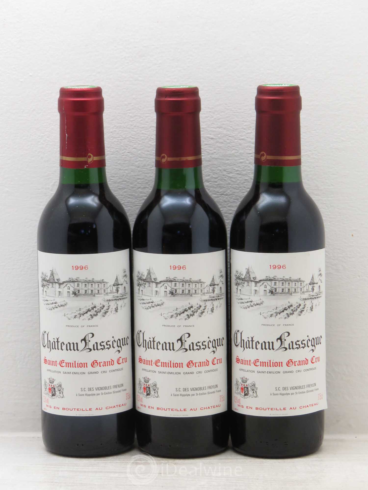 Saint-Émilion Château Lassegue (sans prix de réserve) 1996 - Posten von 3 Demi-Flaschen - 0