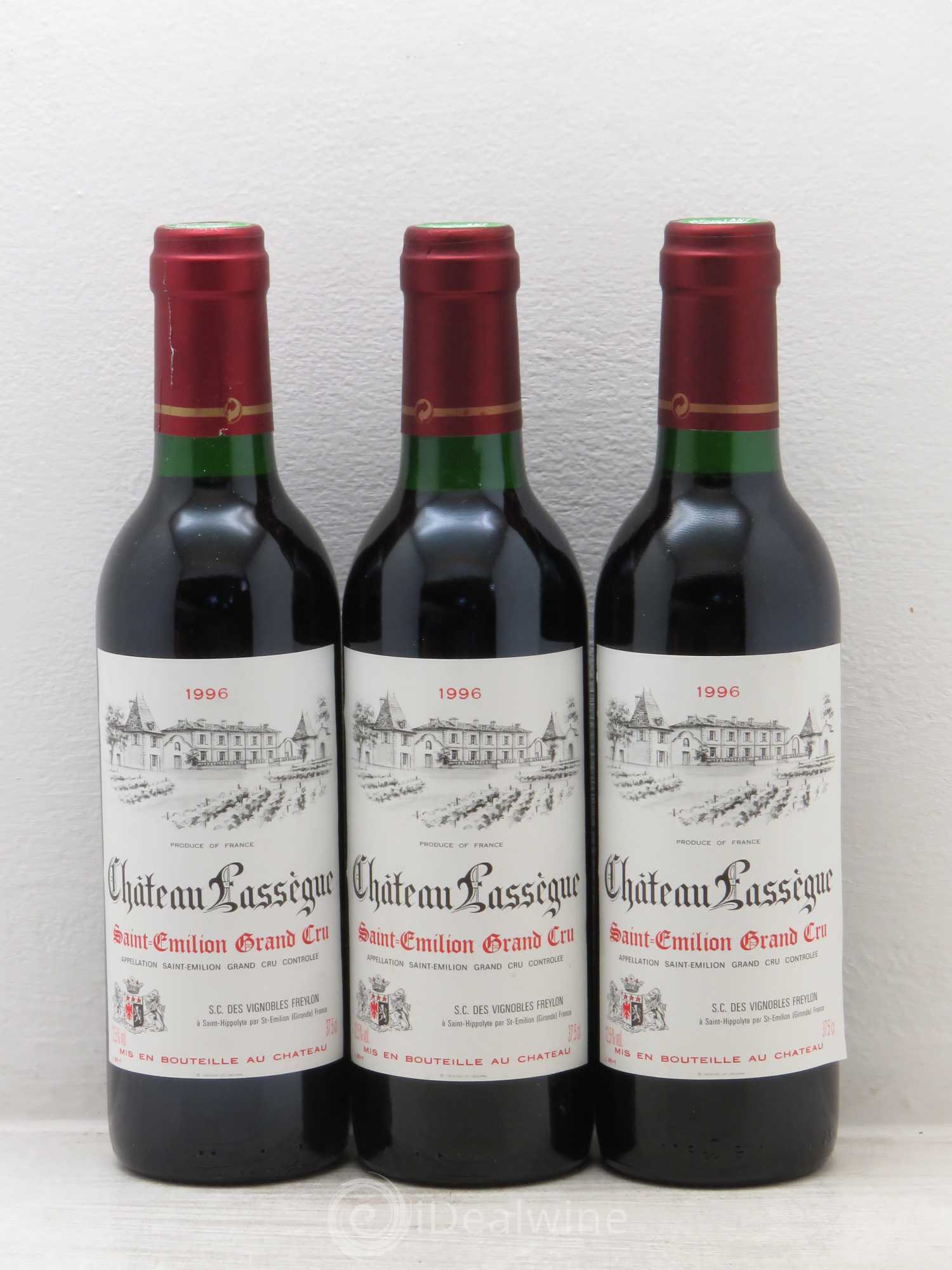 Saint-Émilion Château Lassegue (sans prix de réserve) 1996 - Posten von 3 Demi-Flaschen - 0