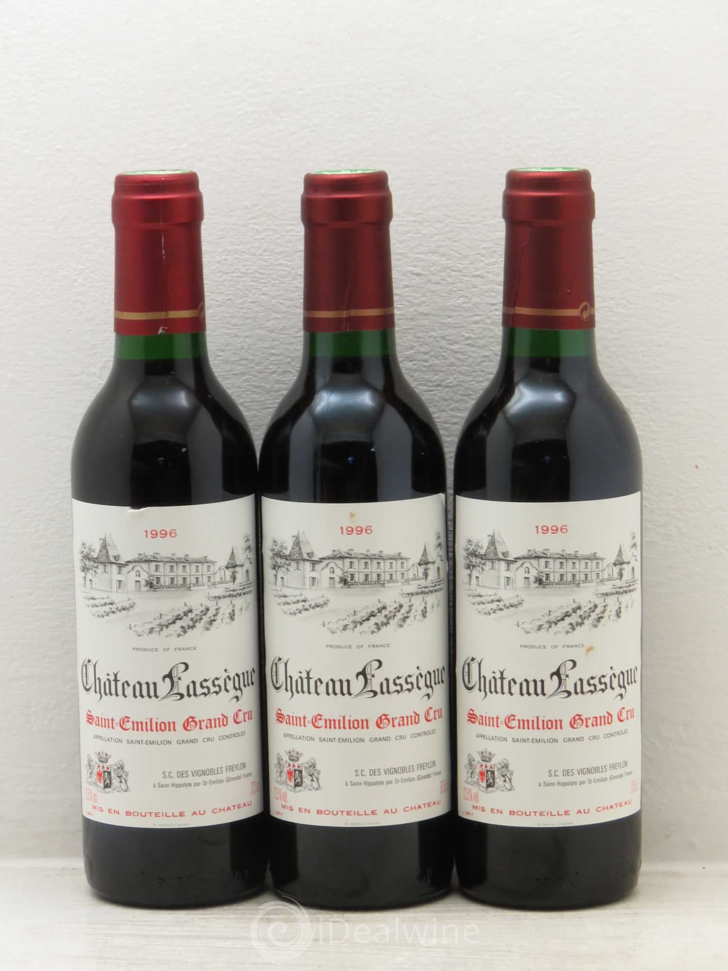Saint-Émilion Château Lassegue (sans prix de réserve) 1996 - Posten von 3 Demi-Flaschen - 0