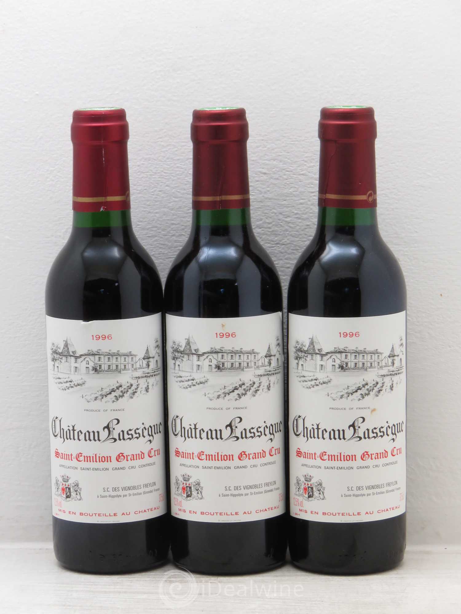 Saint-Émilion Château Lassegue (sans prix de réserve) 1996 - Posten von 3 Demi-Flaschen - 0