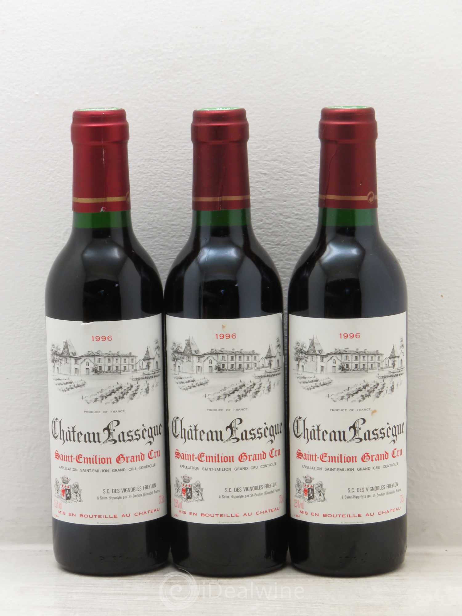 Saint-Émilion Château Lassegue (sans prix de réserve) 1996 - Posten von 3 Demi-Flaschen - 0