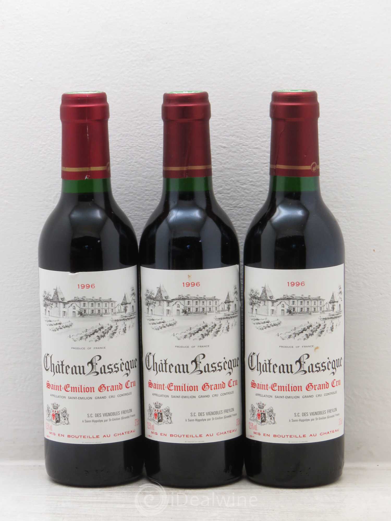 Saint-Émilion Château Lassegue (sans prix de réserve) 1996 - Posten von 3 Demi-Flaschen - 0