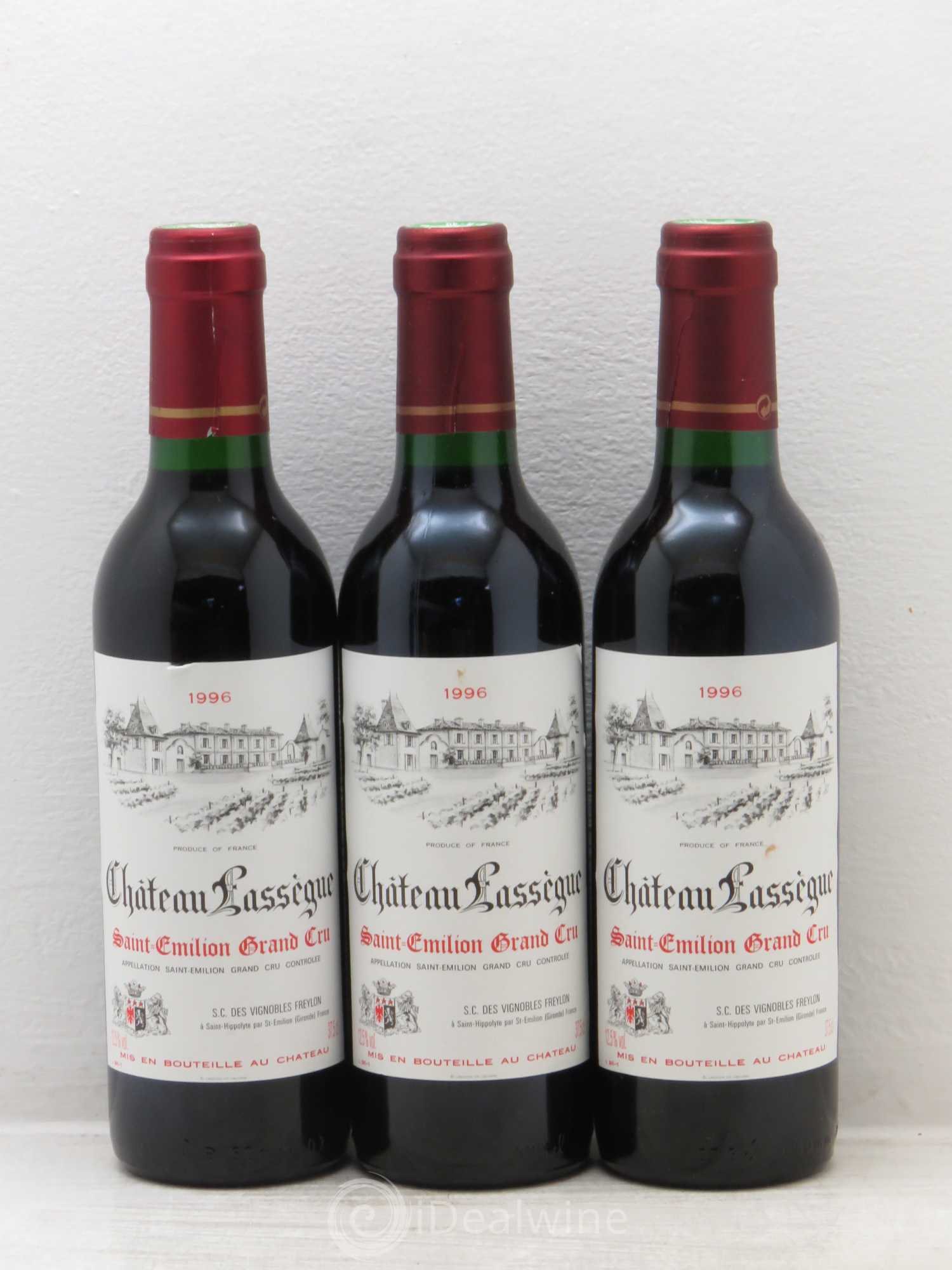 Saint-Émilion Château Lassegue (sans prix de réserve) 1996 - Posten von 3 Demi-Flaschen - 0
