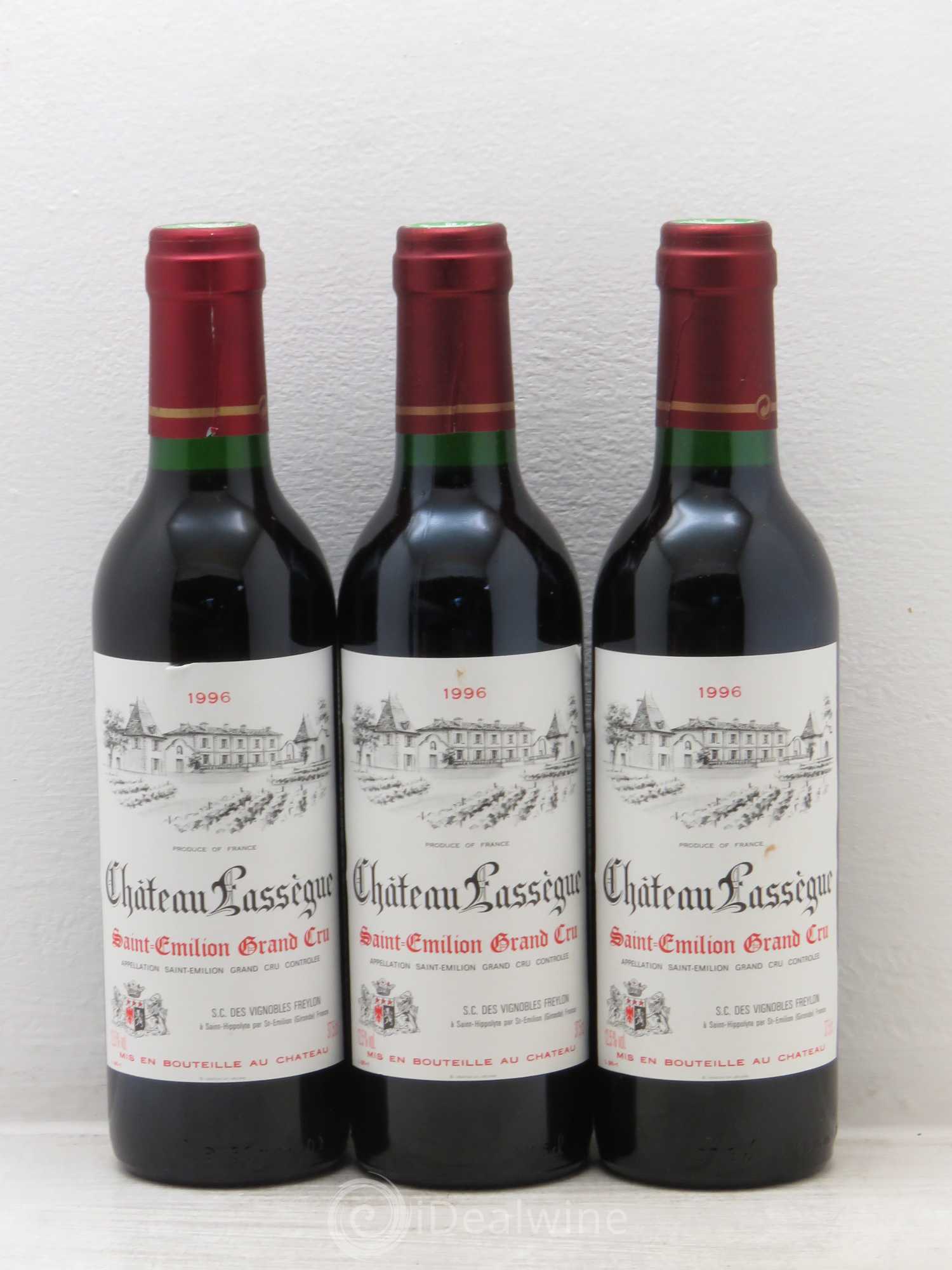 Saint-Émilion Château Lassegue (sans prix de réserve) 1996 - Posten von 3 Demi-Flaschen - 0