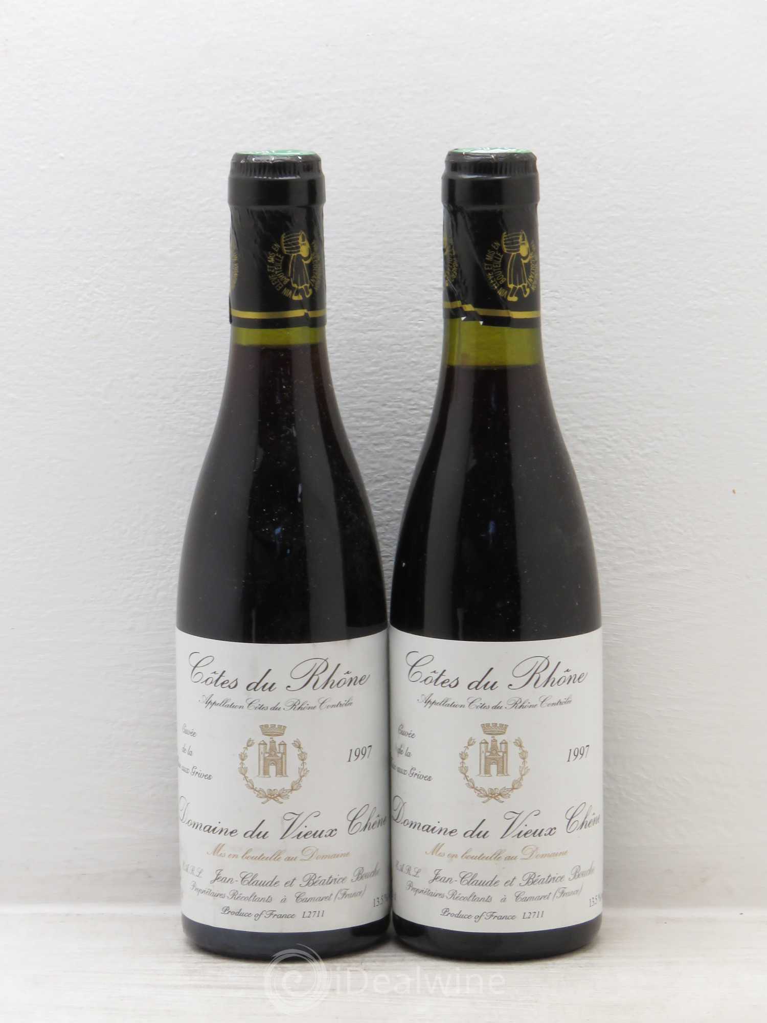 Côtes-du-Rhône Cuvée de La Haie aux Grives Domaine du Vieux Chêne (sans prix de réserve) 1997 - Posten von 2 Demi-Flaschen - 0