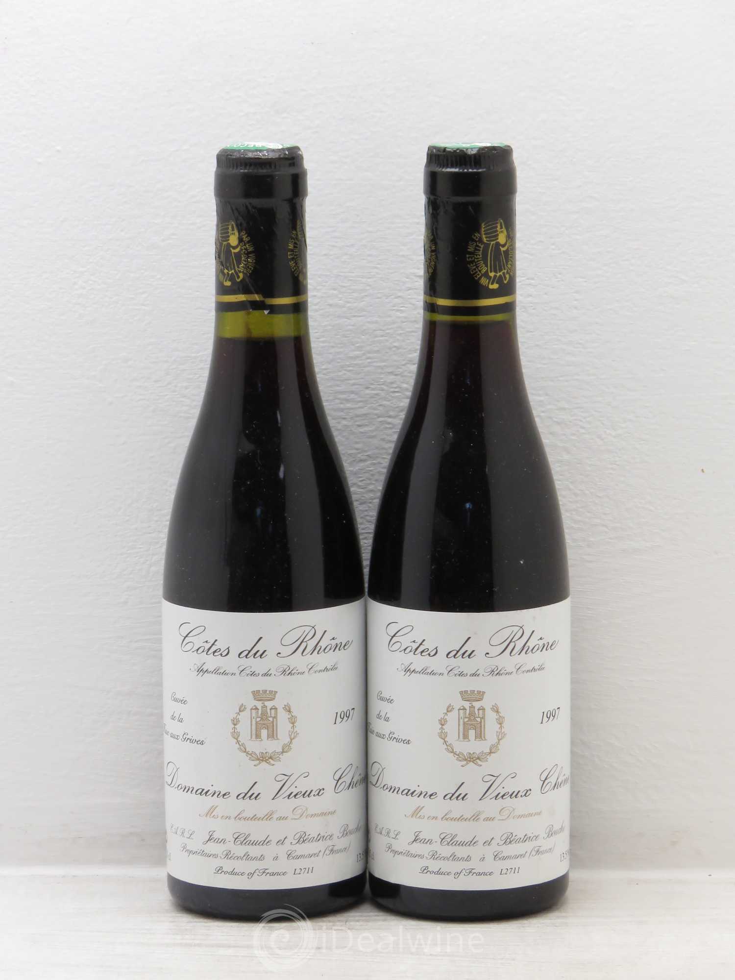 Côtes-du-Rhône Cuvée de La Haie aux Grives Domaine du Vieux Chêne (sans prix de réserve) 1997 - Posten von 2 Demi-Flaschen - 0