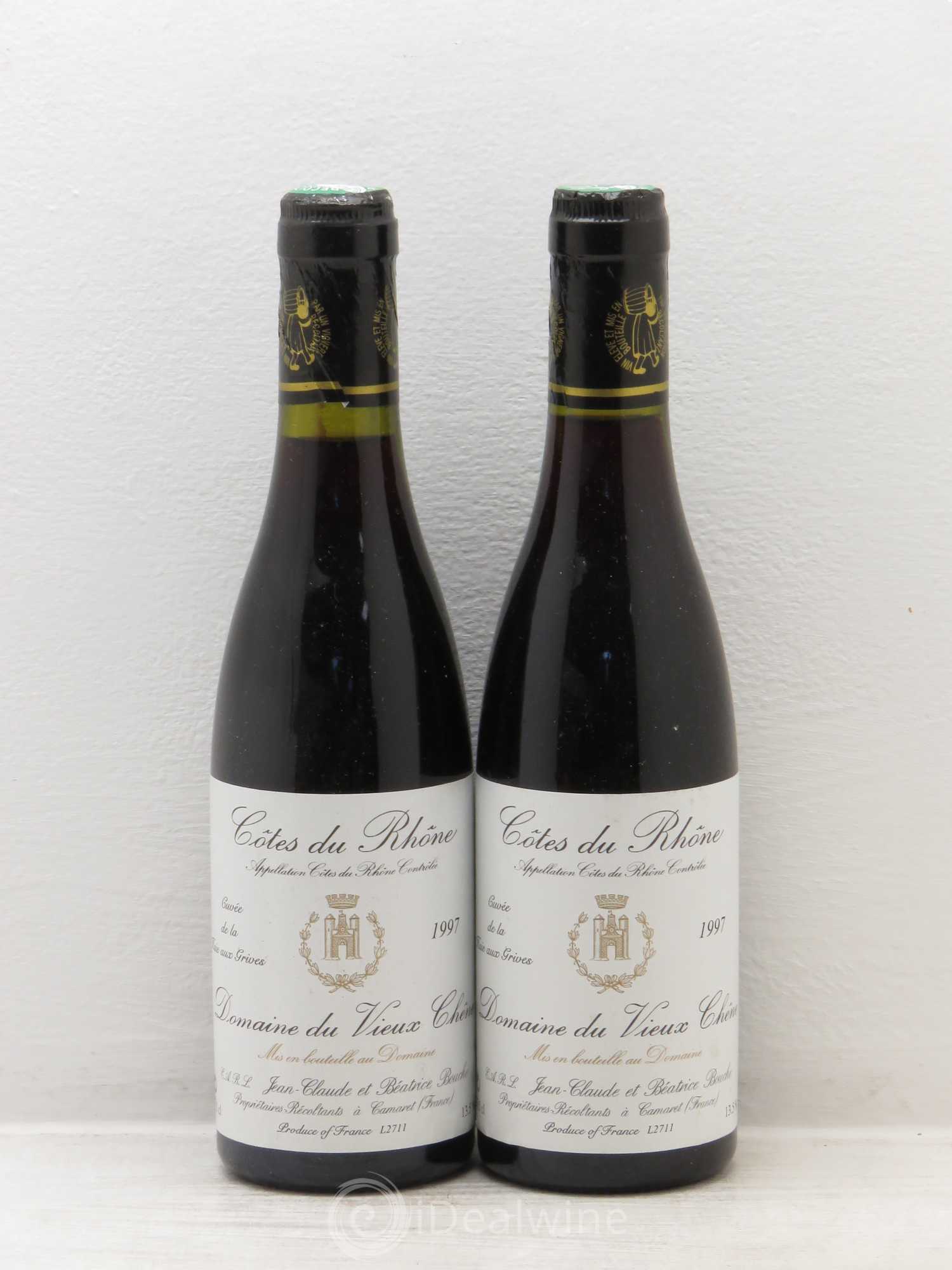 Côtes-du-Rhône Cuvée de La Haie aux Grives Domaine du Vieux Chêne (sans prix de réserve) 1997 - Posten von 2 Demi-Flaschen - 0