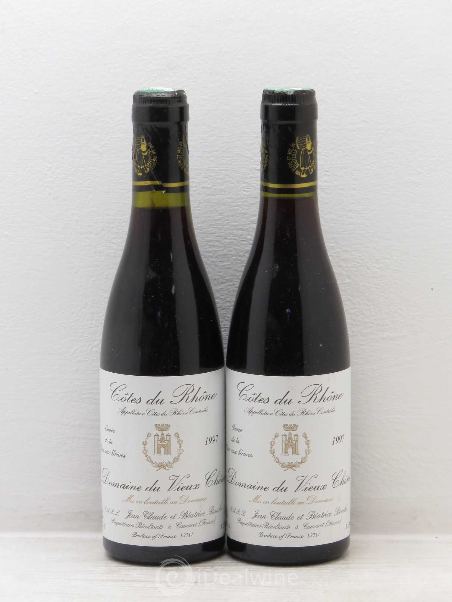 Côtes-du-Rhône Cuvée de La Haie aux Grives Domaine du Vieux Chêne (sans prix de réserve) 1997 - Posten von 2 Demi-Flaschen - 0