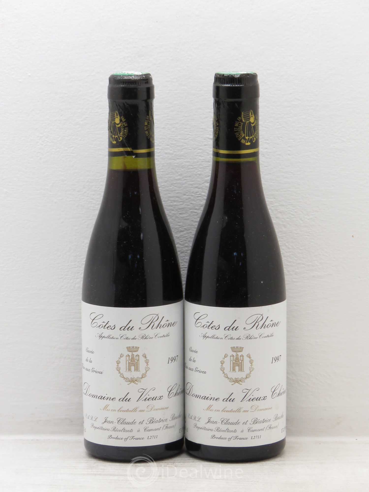 Côtes-du-Rhône Cuvée de La Haie aux Grives Domaine du Vieux Chêne (sans prix de réserve) 1997 - Posten von 2 Demi-Flaschen - 0