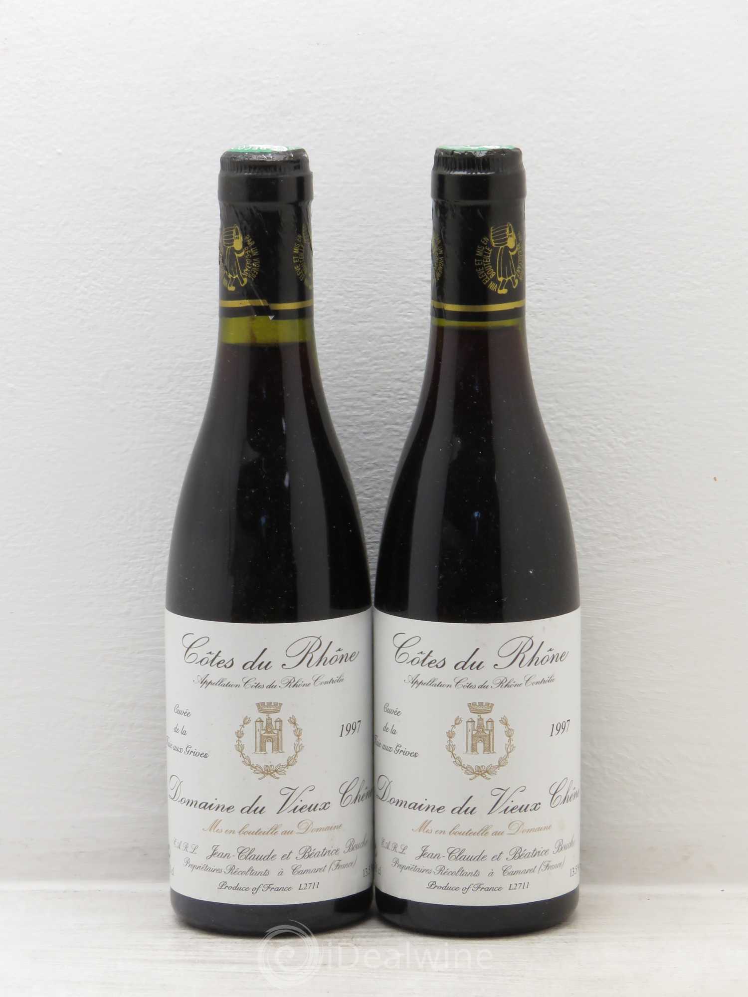 Côtes-du-Rhône Cuvée de La Haie aux Grives Domaine du Vieux Chêne (sans prix de réserve) 1997 - Posten von 2 Demi-Flaschen - 0