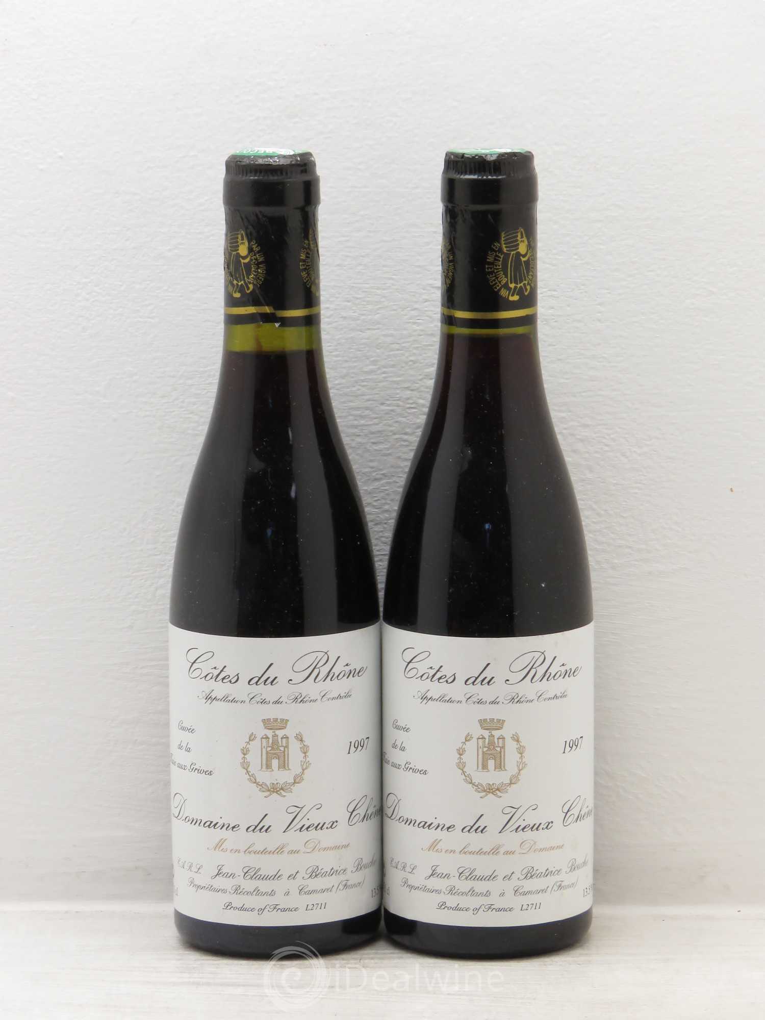 Côtes-du-Rhône Cuvée de La Haie aux Grives Domaine du Vieux Chêne (sans prix de réserve) 1997 - Posten von 2 Demi-Flaschen - 0