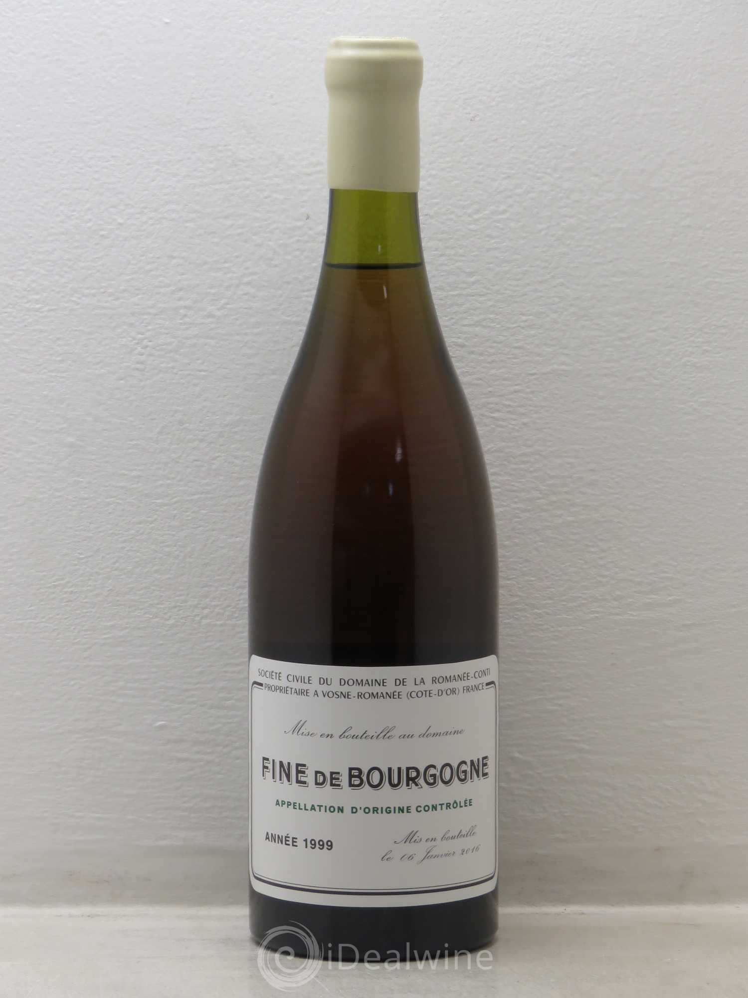 Fine de Bourgogne La Romanée-Conti Mis en bouteille le 06 janvier 2016 1999 - Posten von 1 Flasche - 0