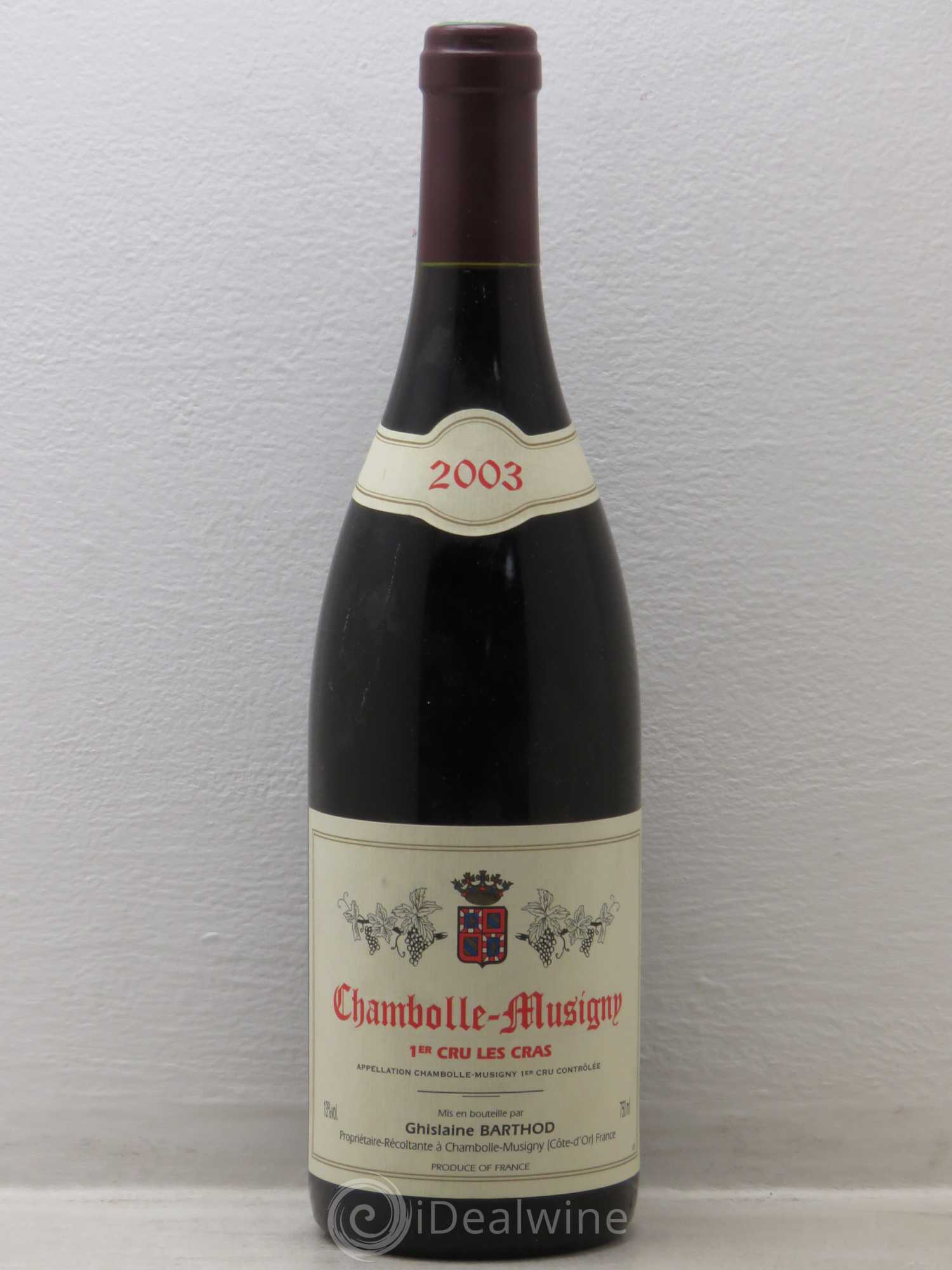 Chambolle-Musigny 1er Cru Les Cras Ghislaine Barthod 2003 - Lot de 1 bouteille - 0