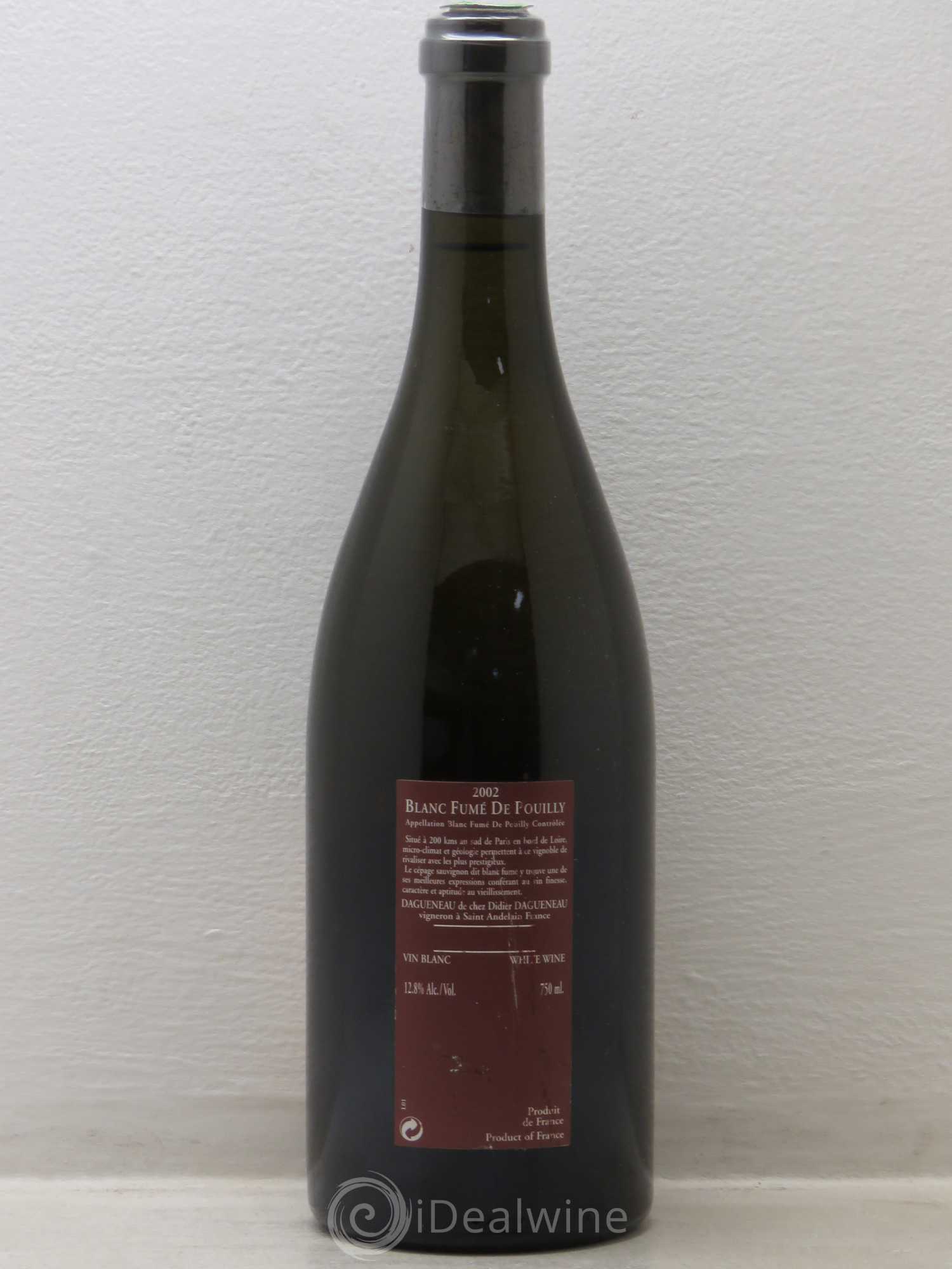 Vin de France (anciennement Pouilly-Fumé) Pur Sang Dagueneau (Domaine Didier - Louis-Benjamin) 2002 - Lot de 1 bouteille - 1