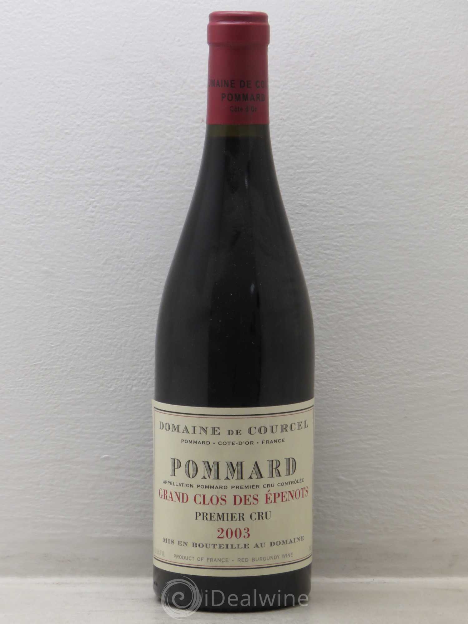 Pommard 1er Cru Grand Clos des Epenots de Courcel (Domaine) 2003 - Lot de 1 bouteille - 0