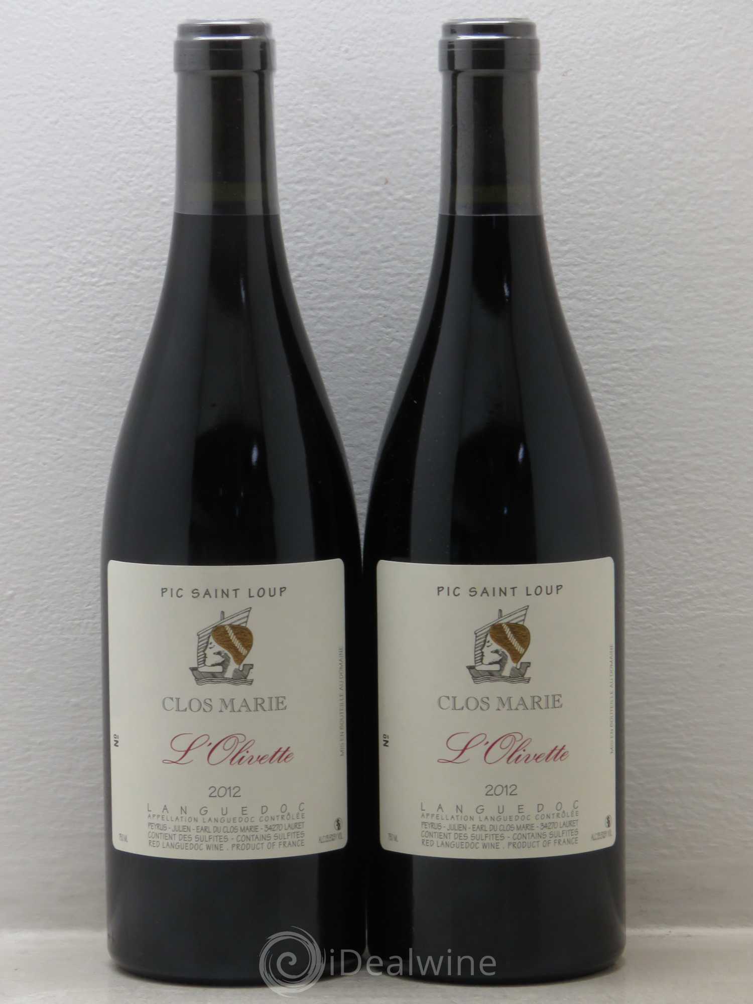 Pic Saint-Loup Clos Marie Olivette Christophe Peyrus et Françoise Julien 2012 - Lot de 2 bouteilles - 0