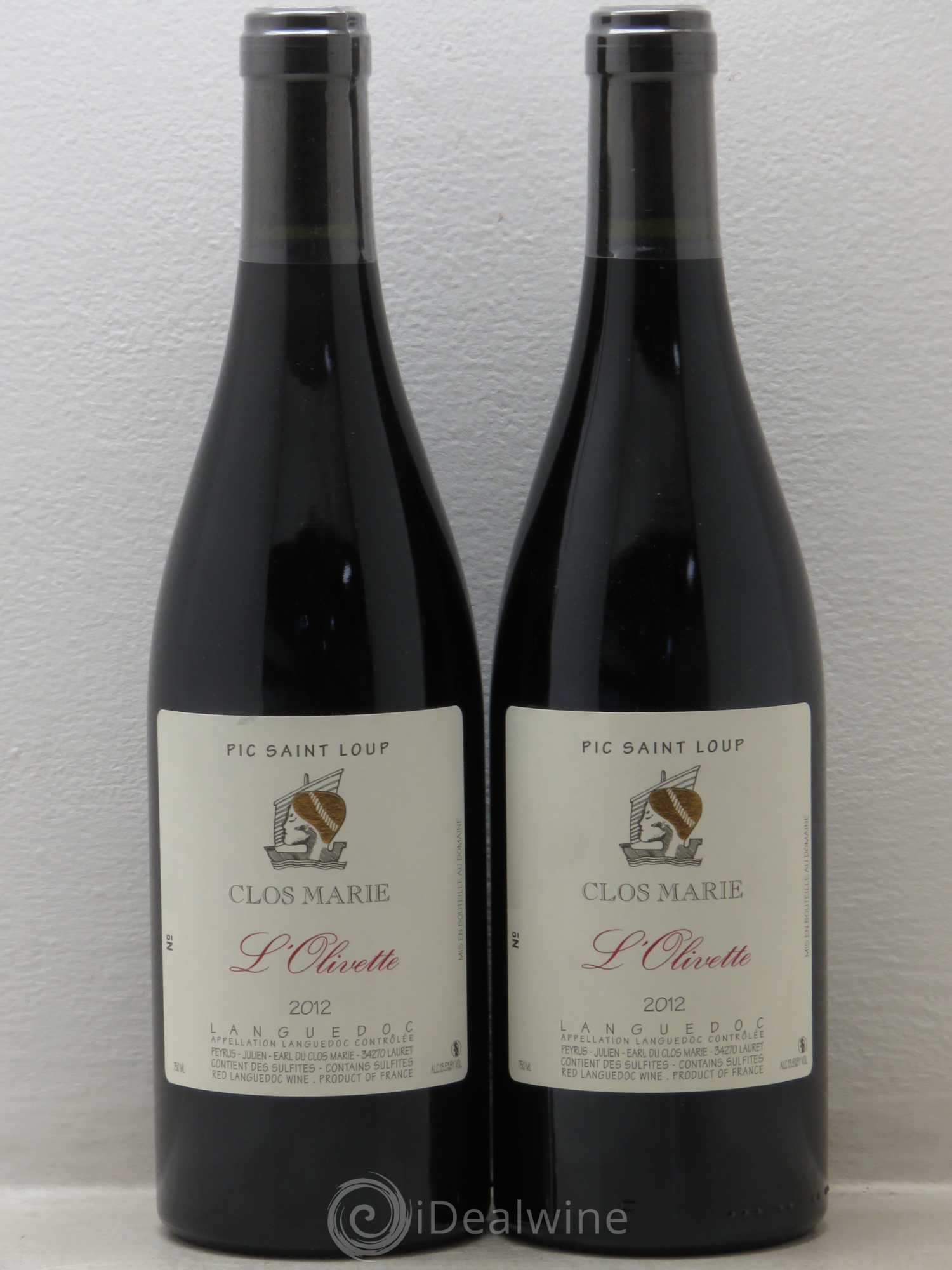 Pic Saint-Loup Clos Marie Olivette Christophe Peyrus et Françoise Julien 2012 - Lot de 2 bouteilles - 0