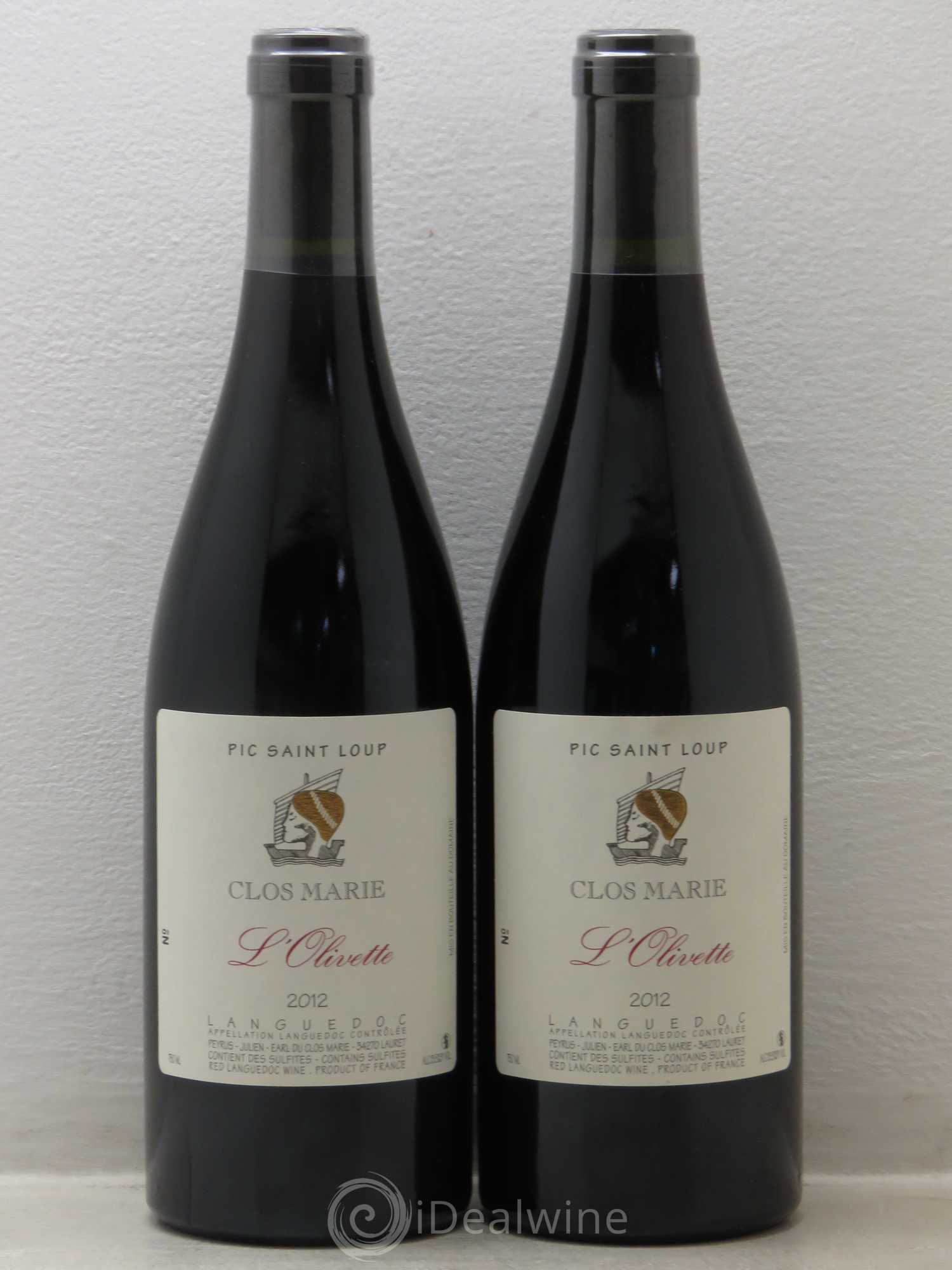Pic Saint-Loup Clos Marie Olivette Christophe Peyrus et Françoise Julien 2012 - Lot de 2 bouteilles - 0