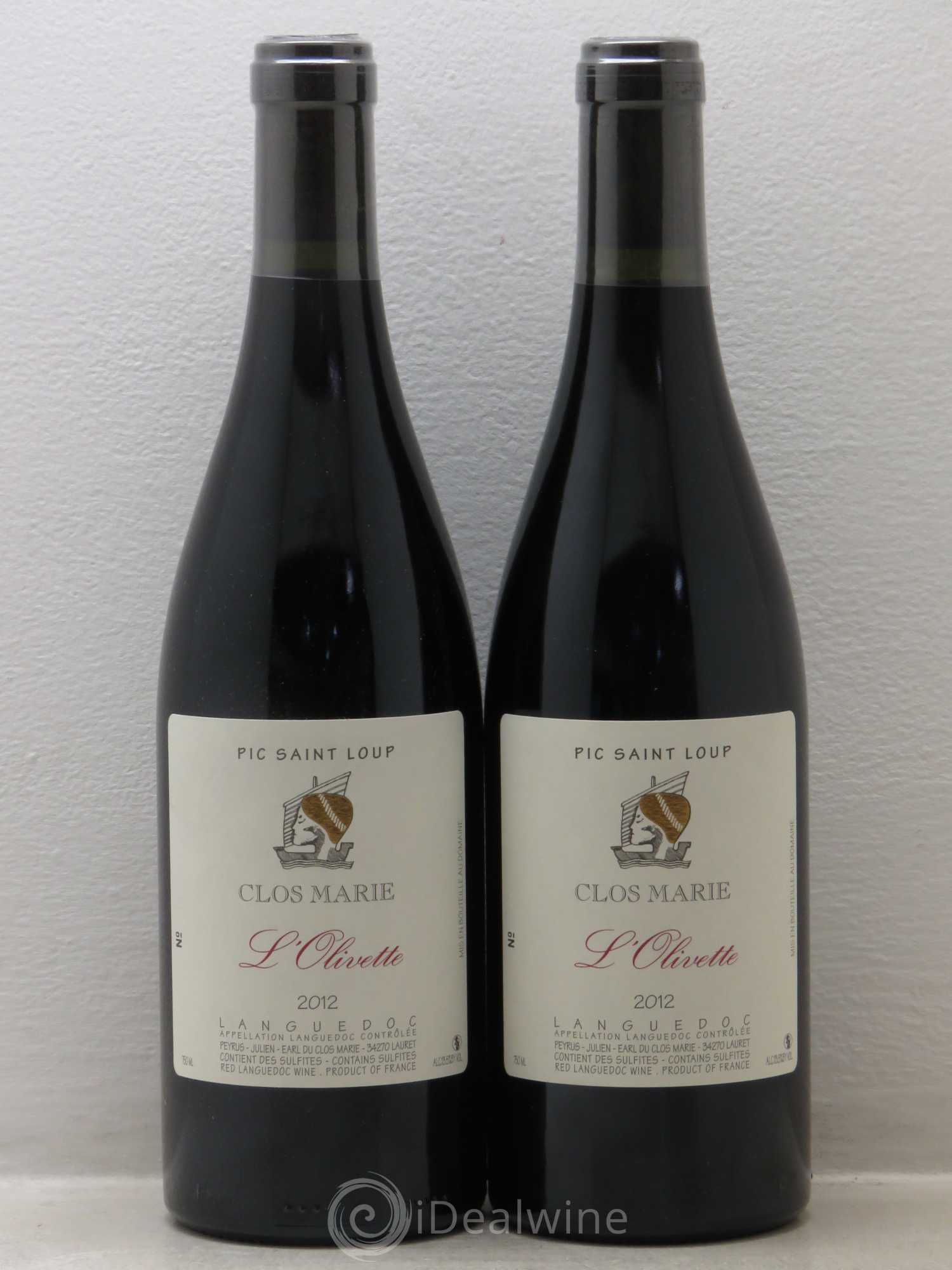 Pic Saint-Loup Clos Marie Olivette Christophe Peyrus et Françoise Julien 2012 - Lot de 2 bouteilles - 0