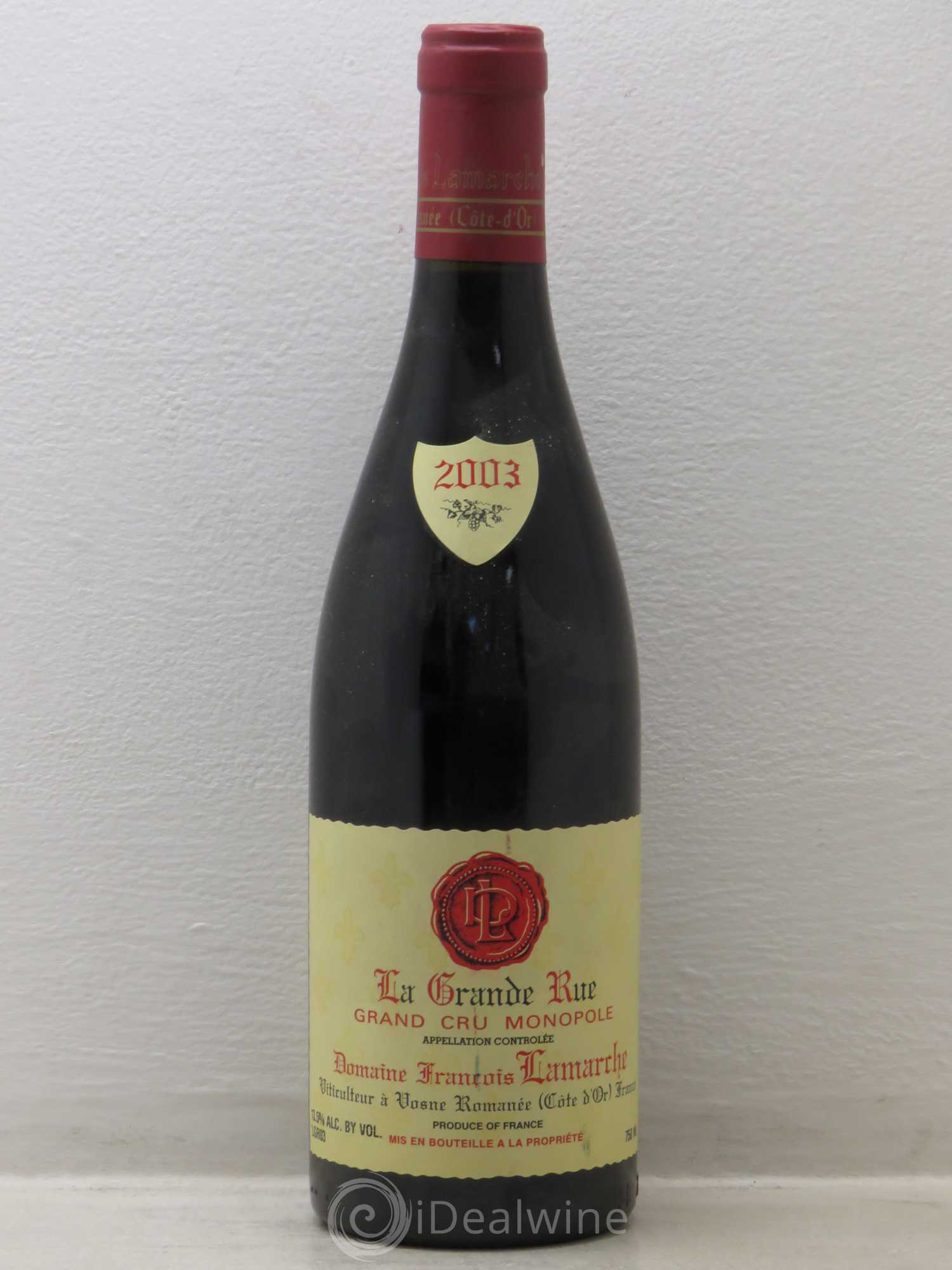 La Grande Rue Grand Cru Lamarche (Domaine) 2003 - Lot de 1 bouteille - 0