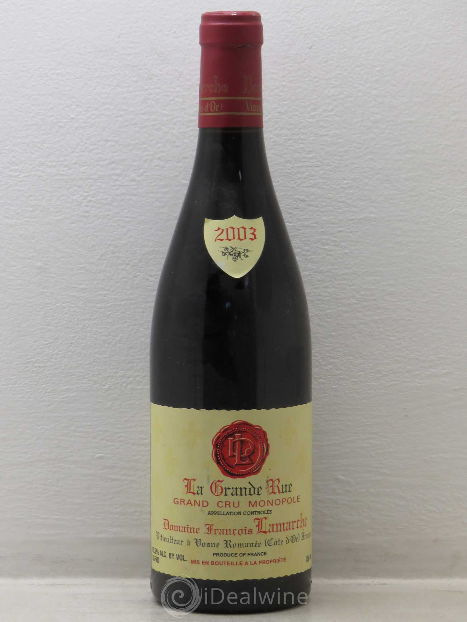 La Grande Rue Grand Cru Lamarche (Domaine) 2003 - Lot de 1 bouteille - 0