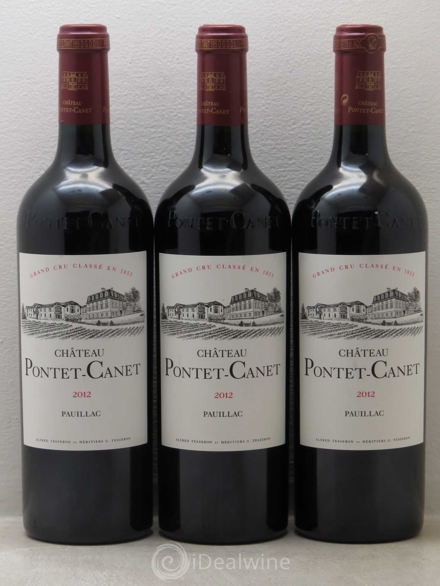 Château Pontet Canet 5ème Grand Cru Classé 2012 - Lot de 3 bouteilles - 0