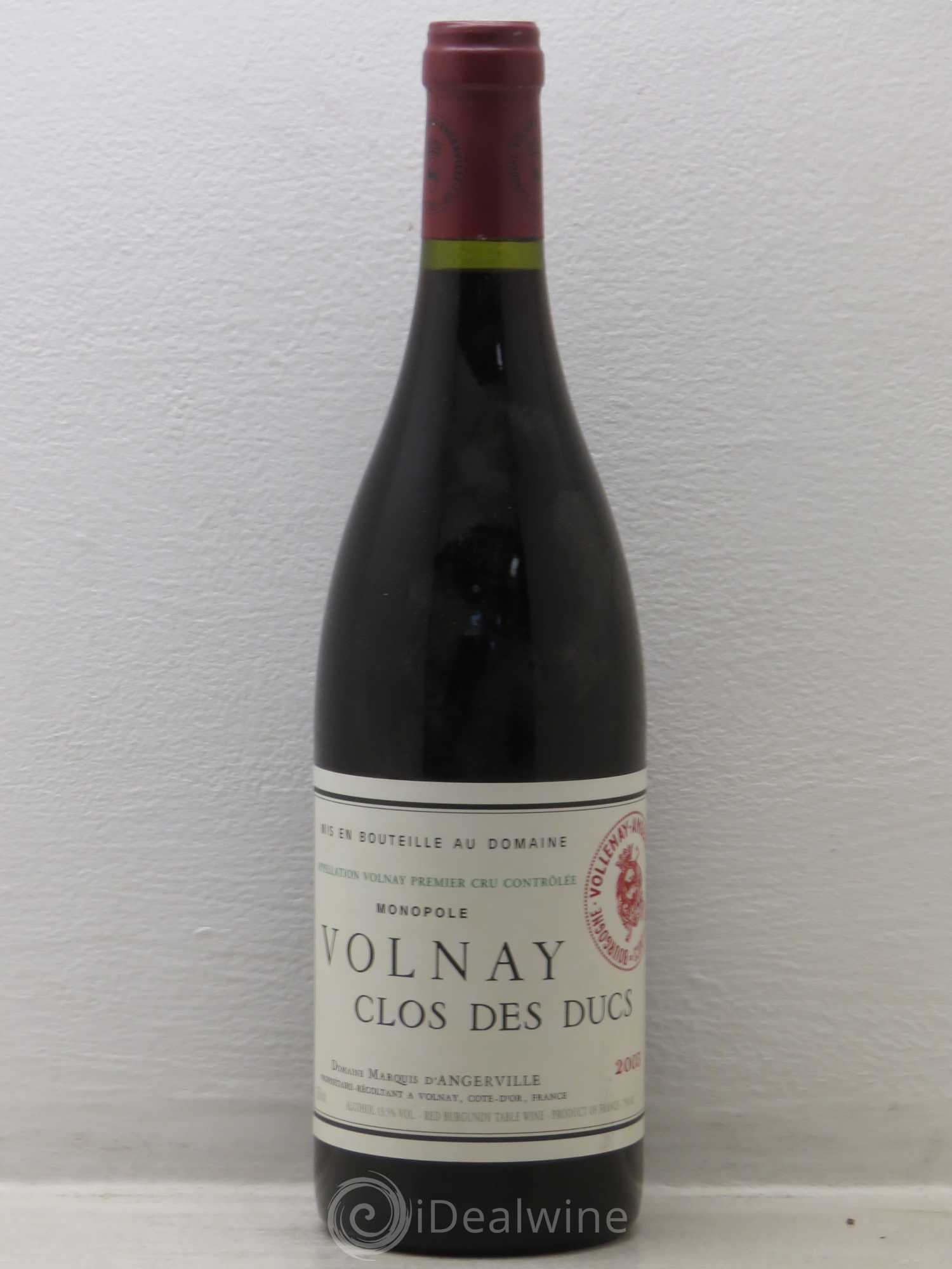 Volnay 1er Cru Clos des Ducs Marquis d'Angerville (Domaine) 2003 - Lot de 1 bouteille - 0