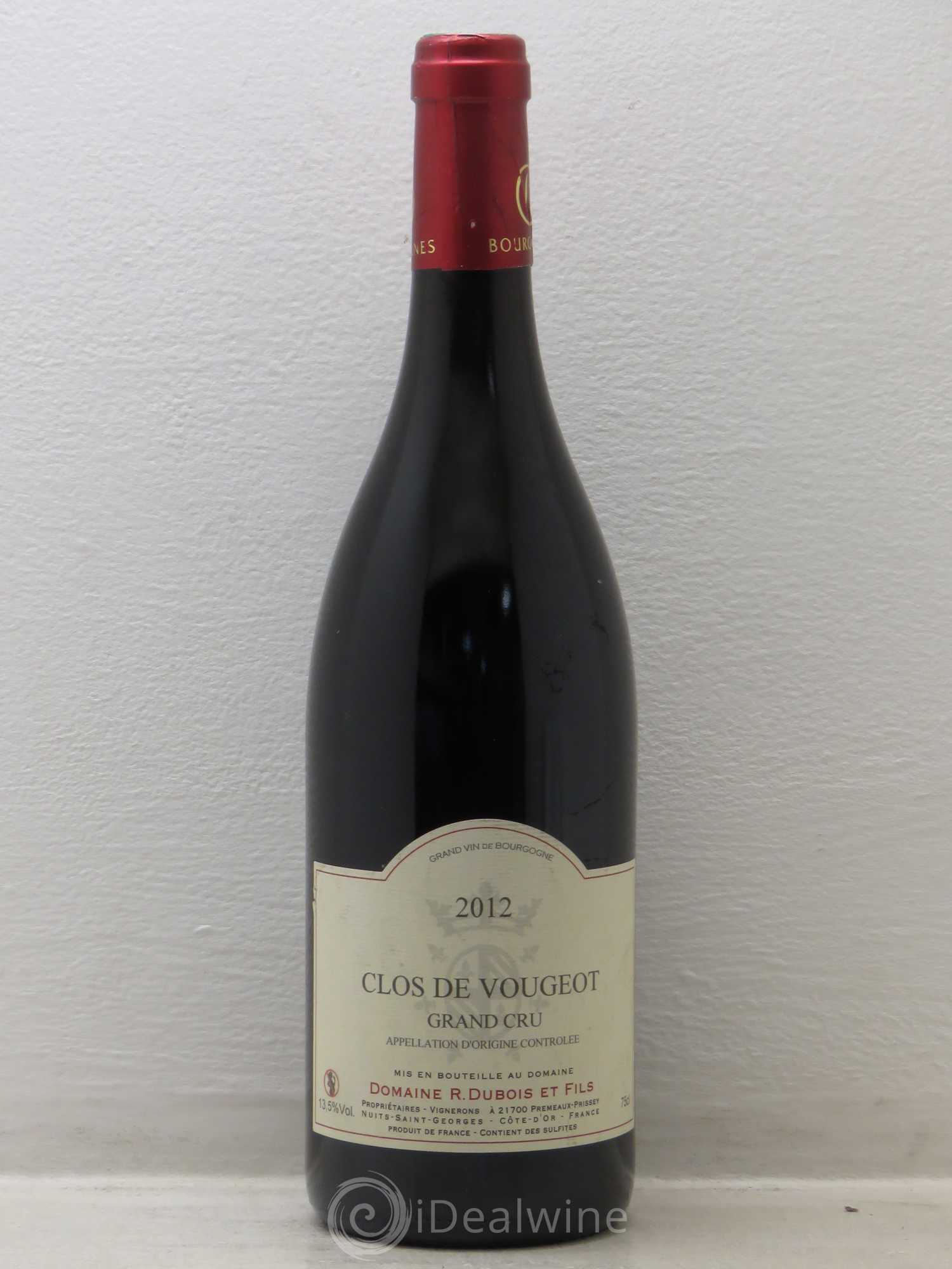 Clos de Vougeot Grand Cru domaine Dubois 2012 - Posten von 1 Flasche - 0