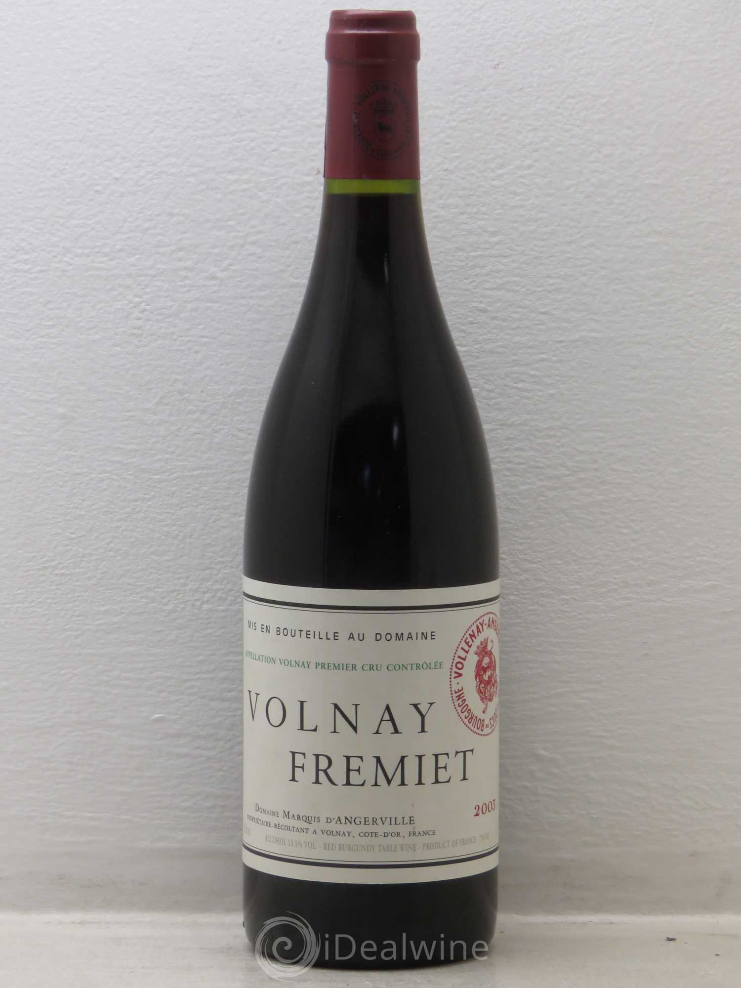 Volnay 1er Cru Frémiet Marquis d'Angerville (Domaine) 2003 - Lot de 1 bouteille - 0