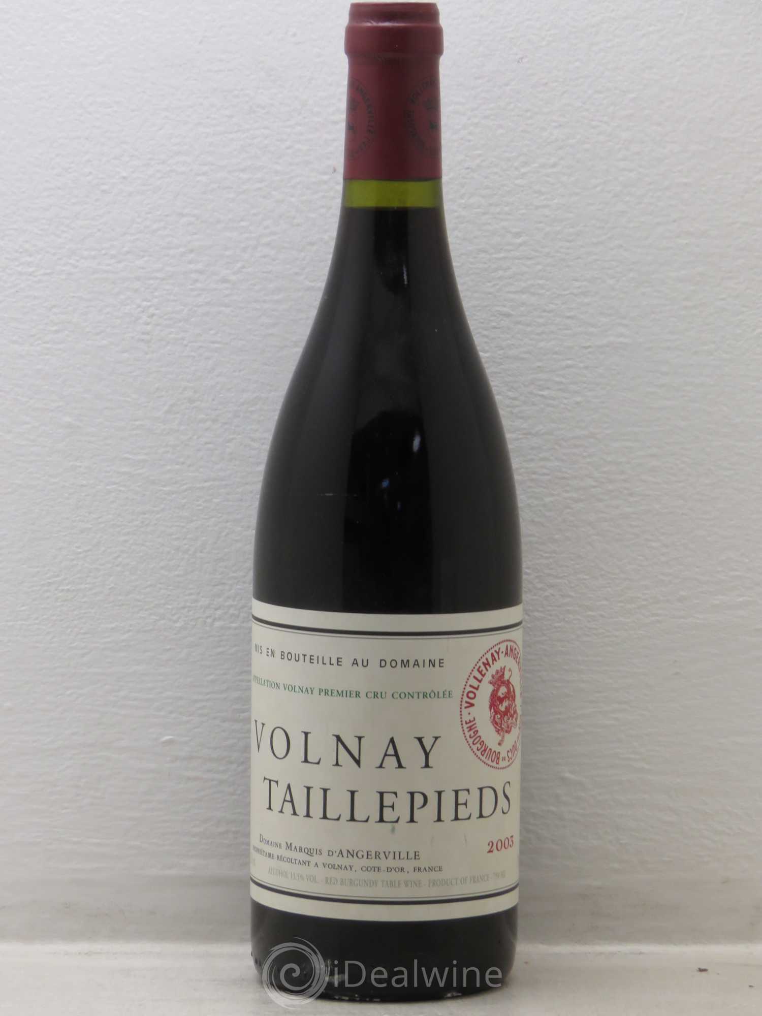 Volnay 1er Cru Taillepieds Marquis d'Angerville (Domaine) 2003 - Lot de 1 bouteille - 0