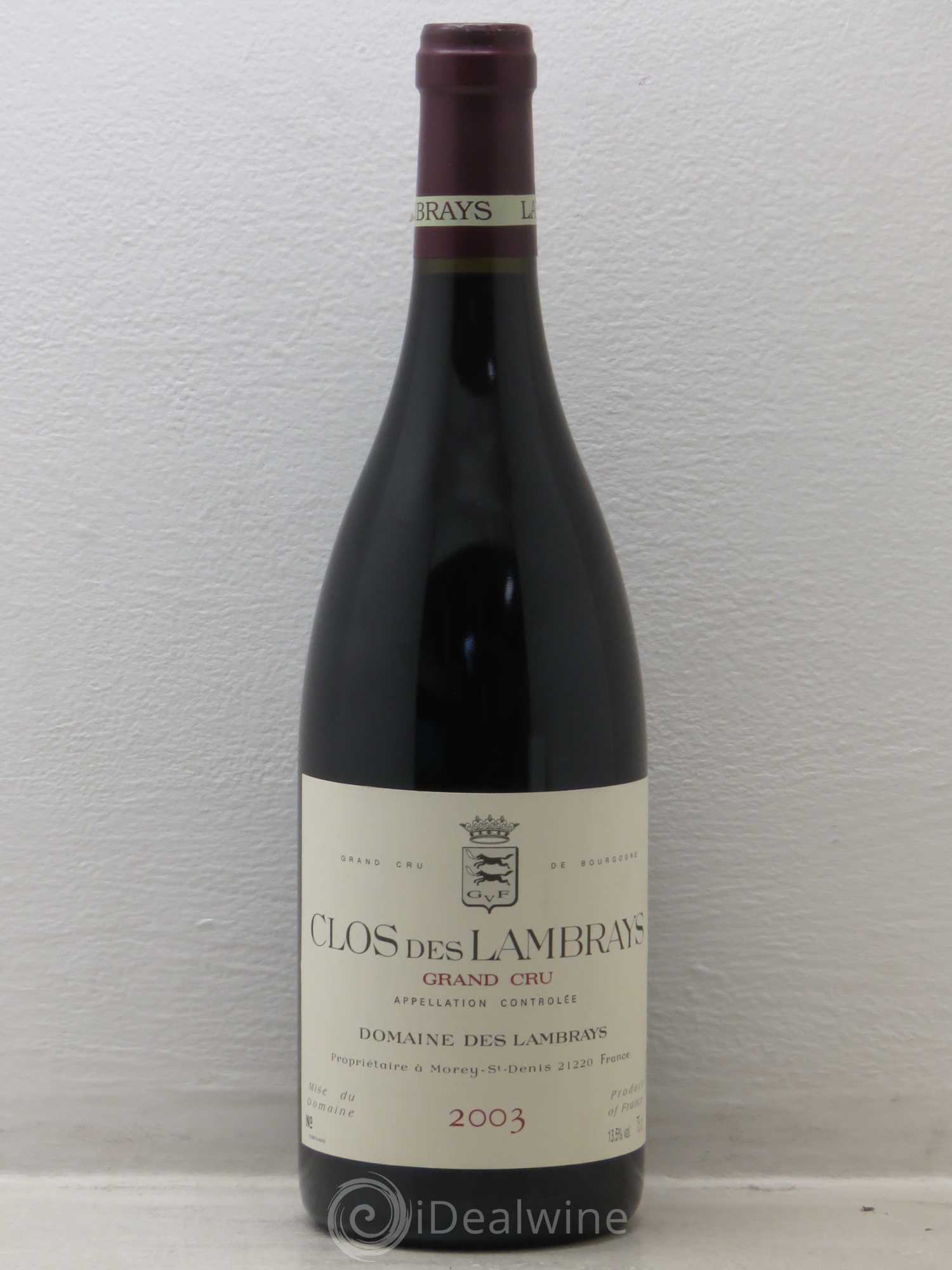 Clos des Lambrays Grand Cru Domaine des Lambrays 2003 - Lot de 1 bouteille - 0