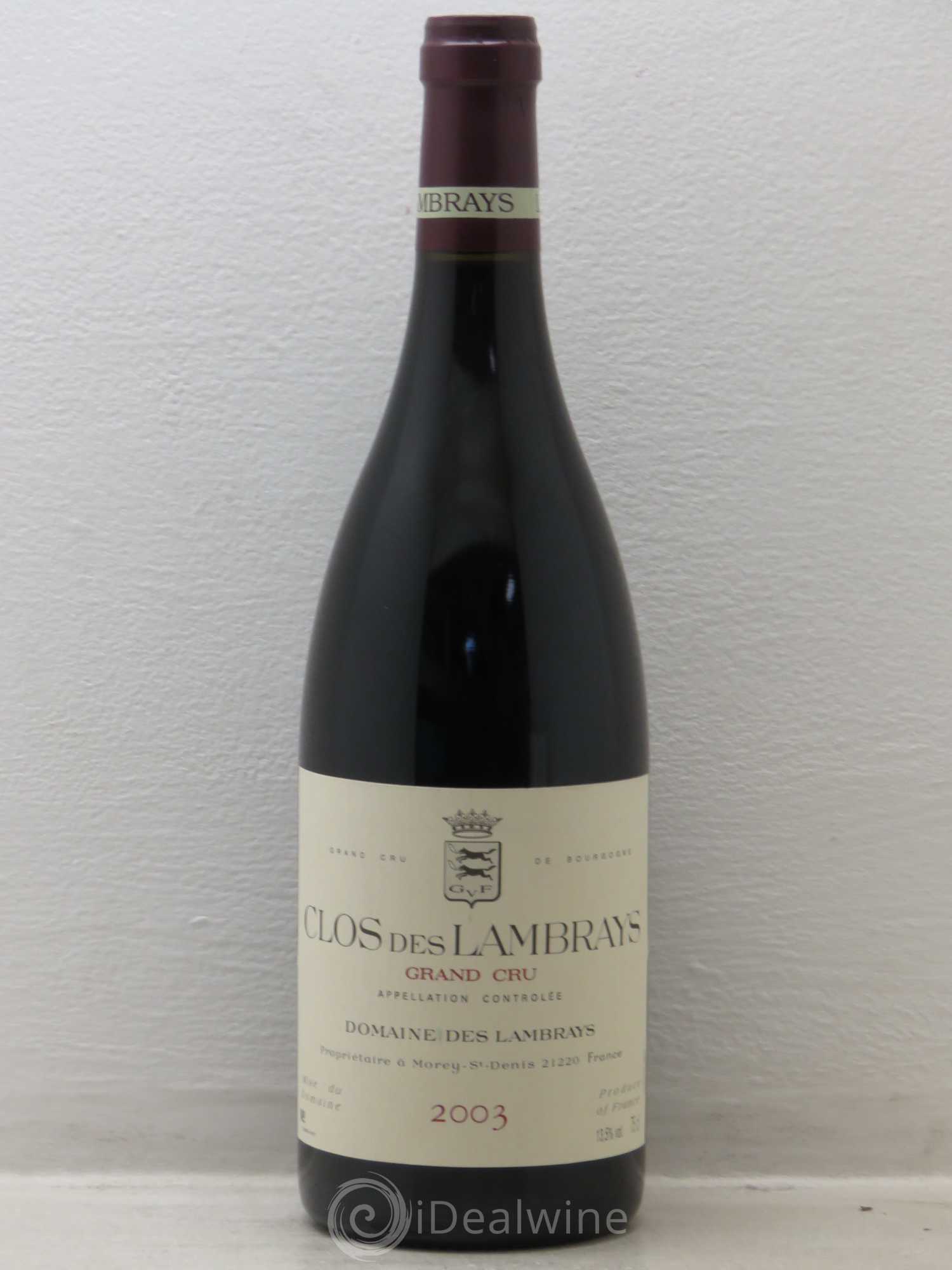 Clos des Lambrays Grand Cru Domaine des Lambrays 2003 - Lot de 1 bouteille - 0