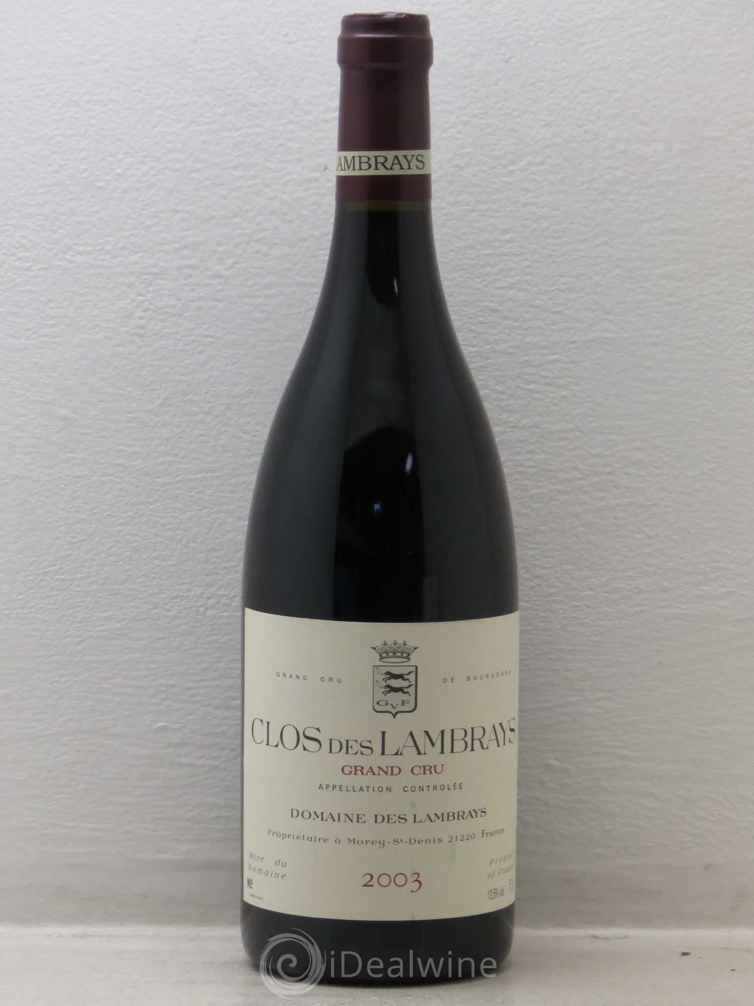 Clos des Lambrays Grand Cru Domaine des Lambrays 2003 - Lot de 1 bouteille - 0