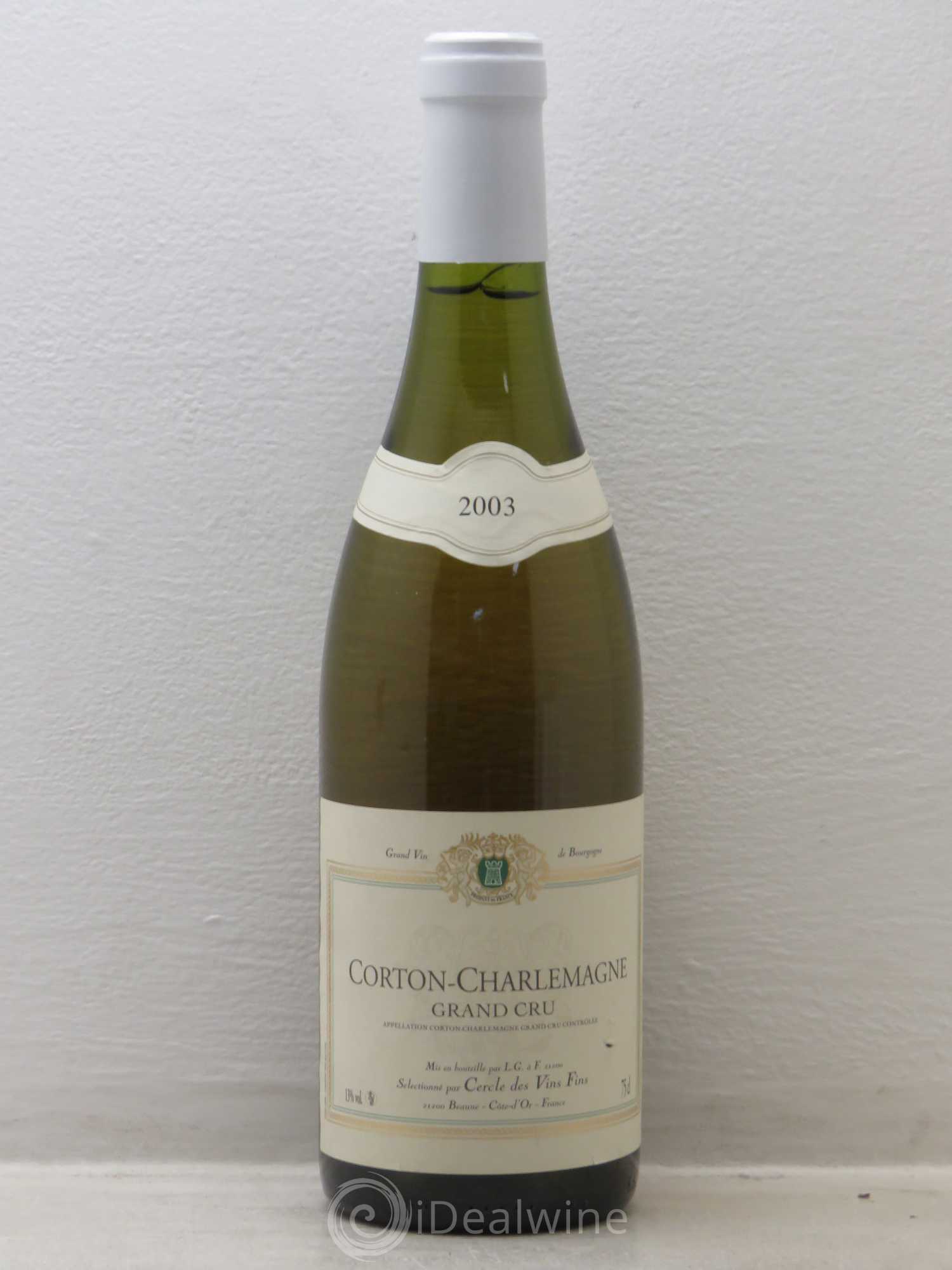 Corton-Charlemagne Grand Cru Cercle des Vins Fins (sans prix de réserve) 2003 - Posten von 1 Flasche - 0