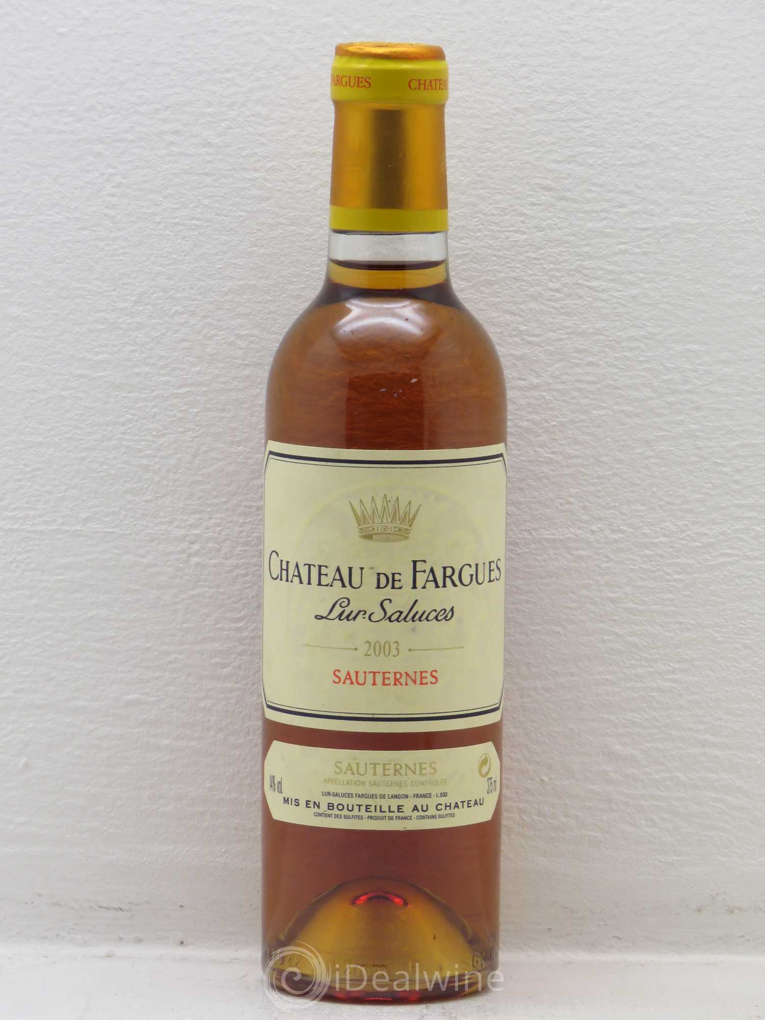 Château de Fargues 2003 - Posten von 1 Demi-Flasche - 0