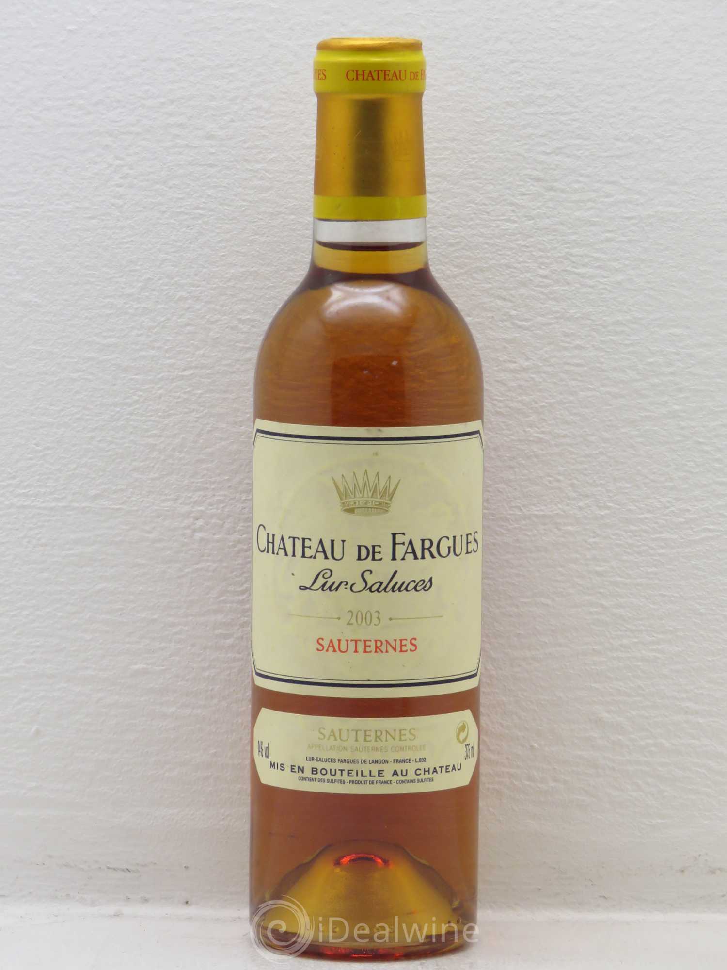 Château de Fargues 2003 - Posten von 1 Demi-Flasche - 0