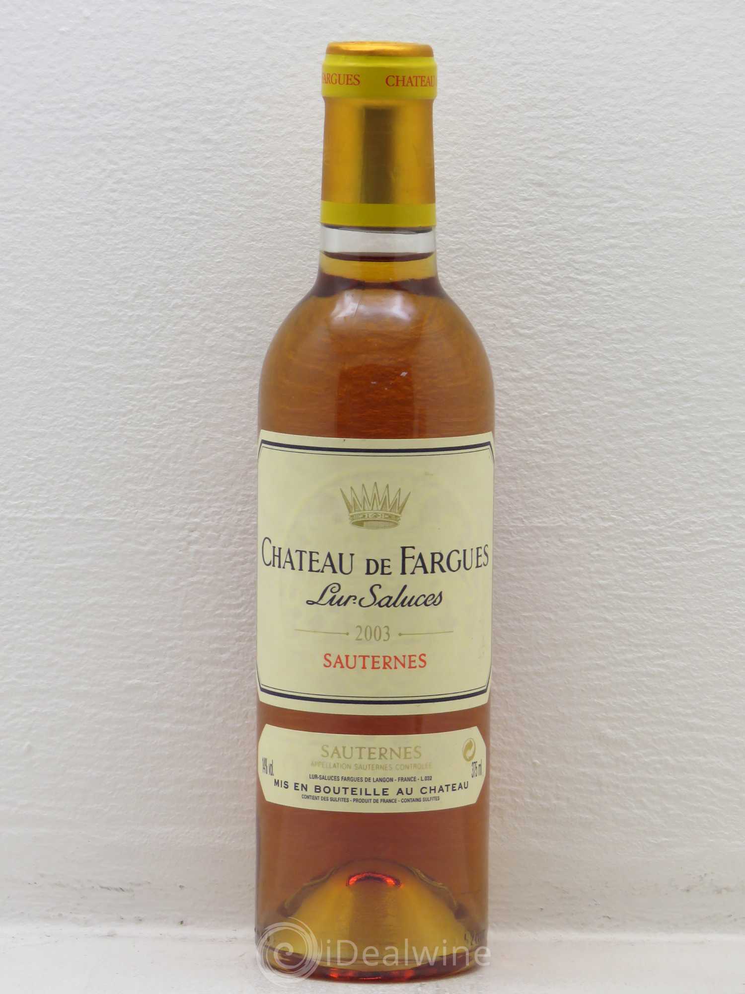 Château de Fargues 2003 - Posten von 1 Demi-Flasche - 0