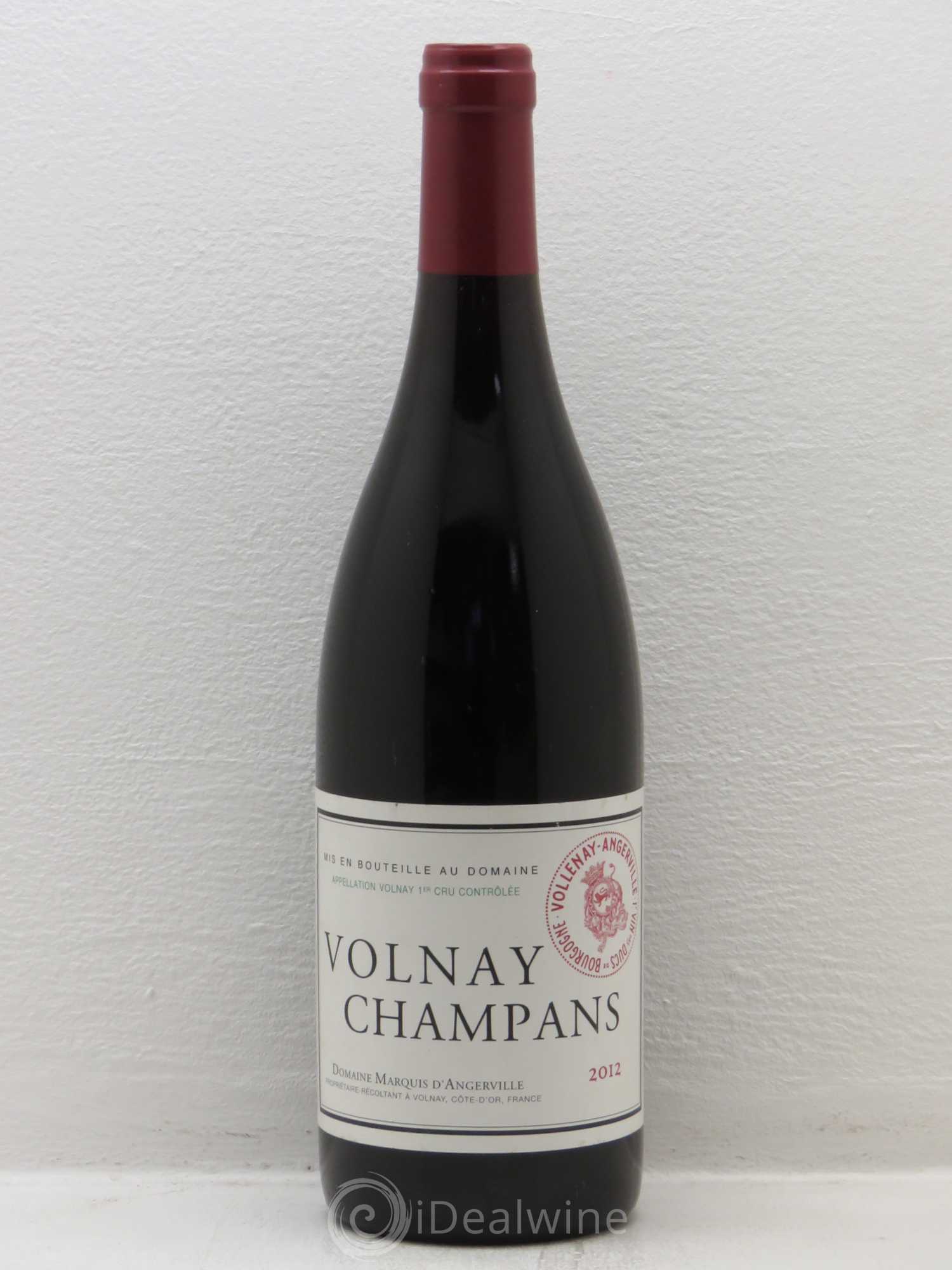 Volnay 1er Cru Champans Marquis d'Angerville (Domaine) 2012 - Lot de 1 bouteille - 0