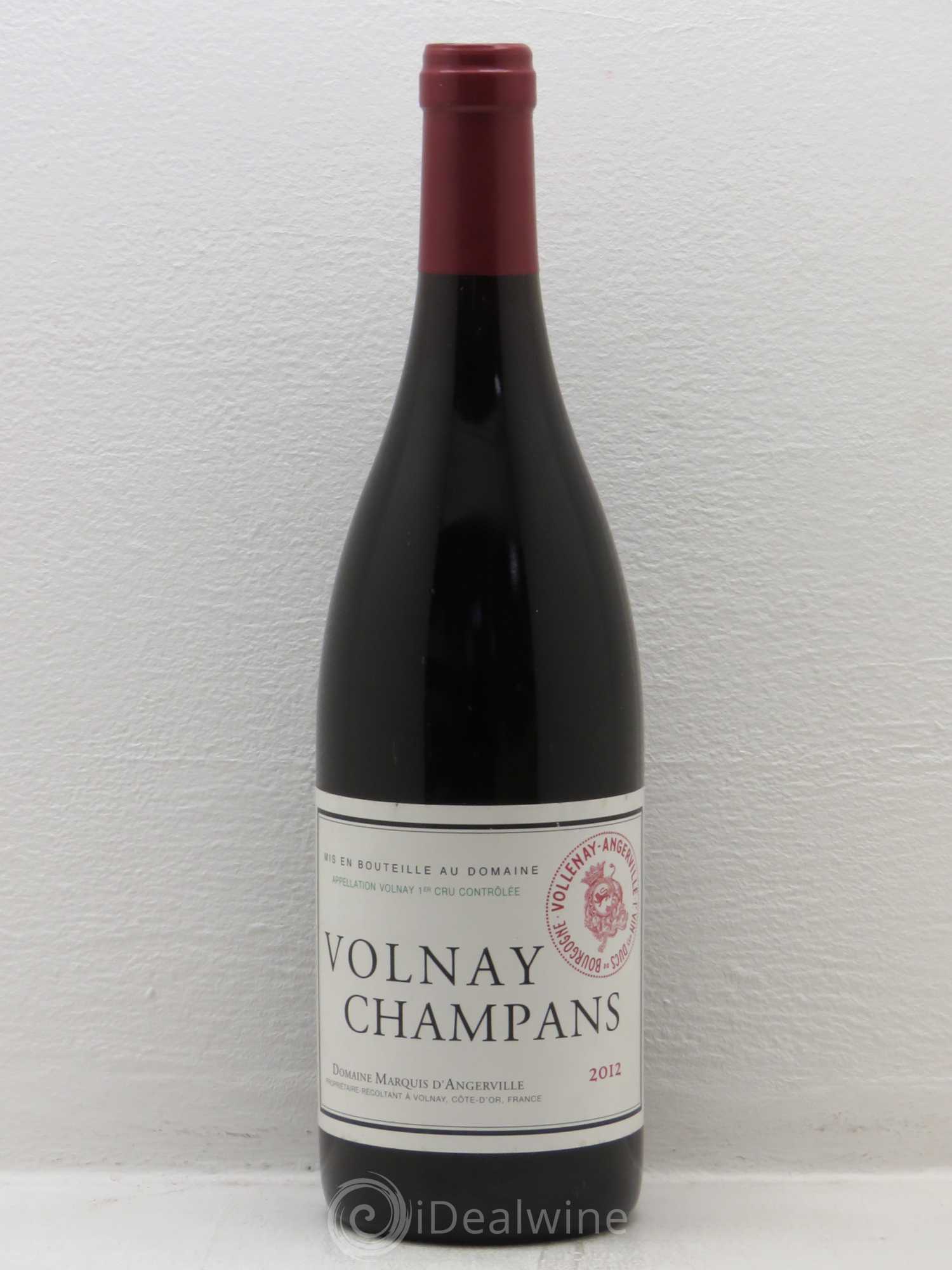 Volnay 1er Cru Champans Marquis d'Angerville (Domaine) 2012 - Lot de 1 bouteille - 0