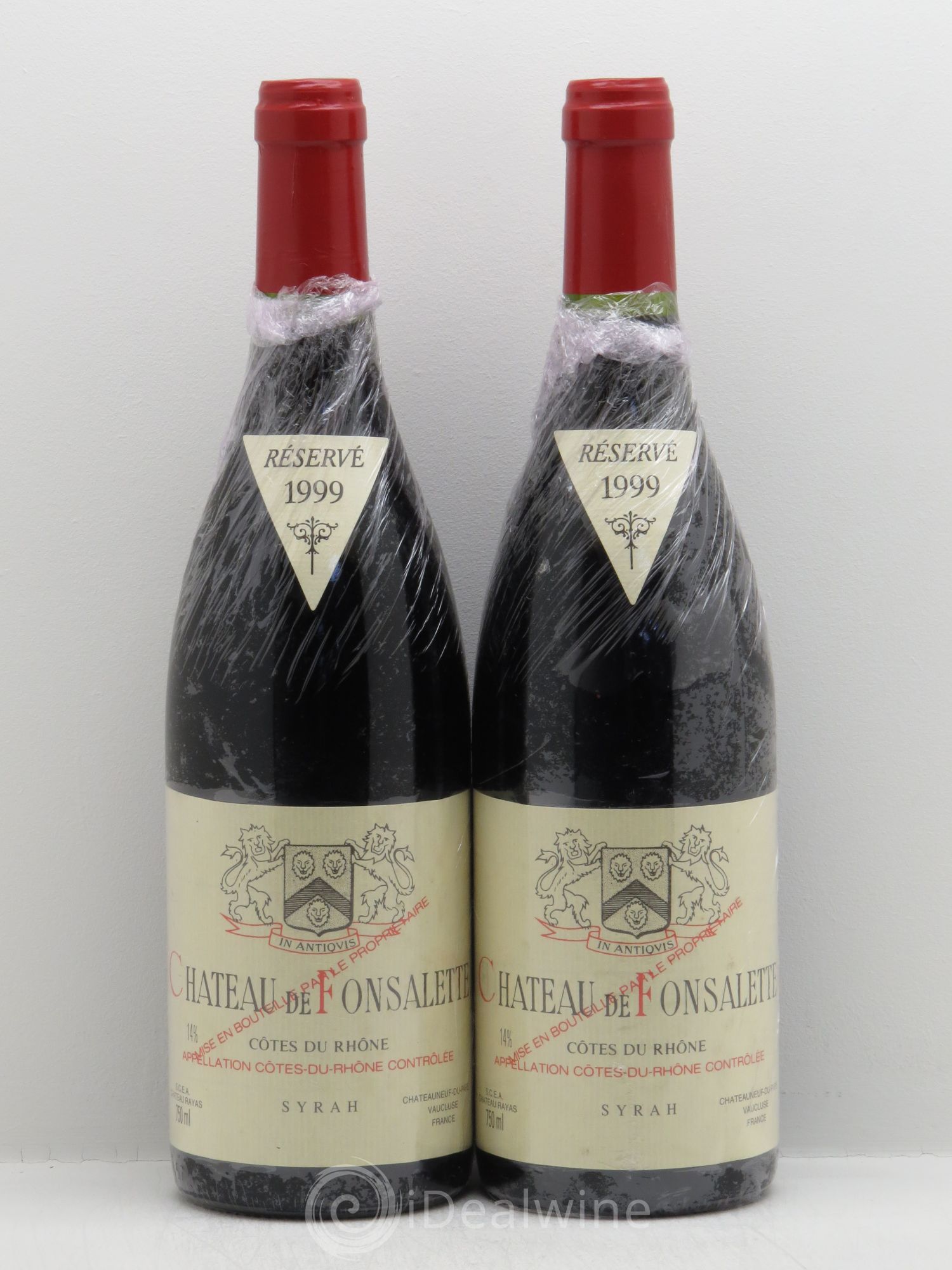 Côtes-du-Rhône Cuvée Syrah Château de Fonsalette 1999 - Lot de 2 bouteilles - 0