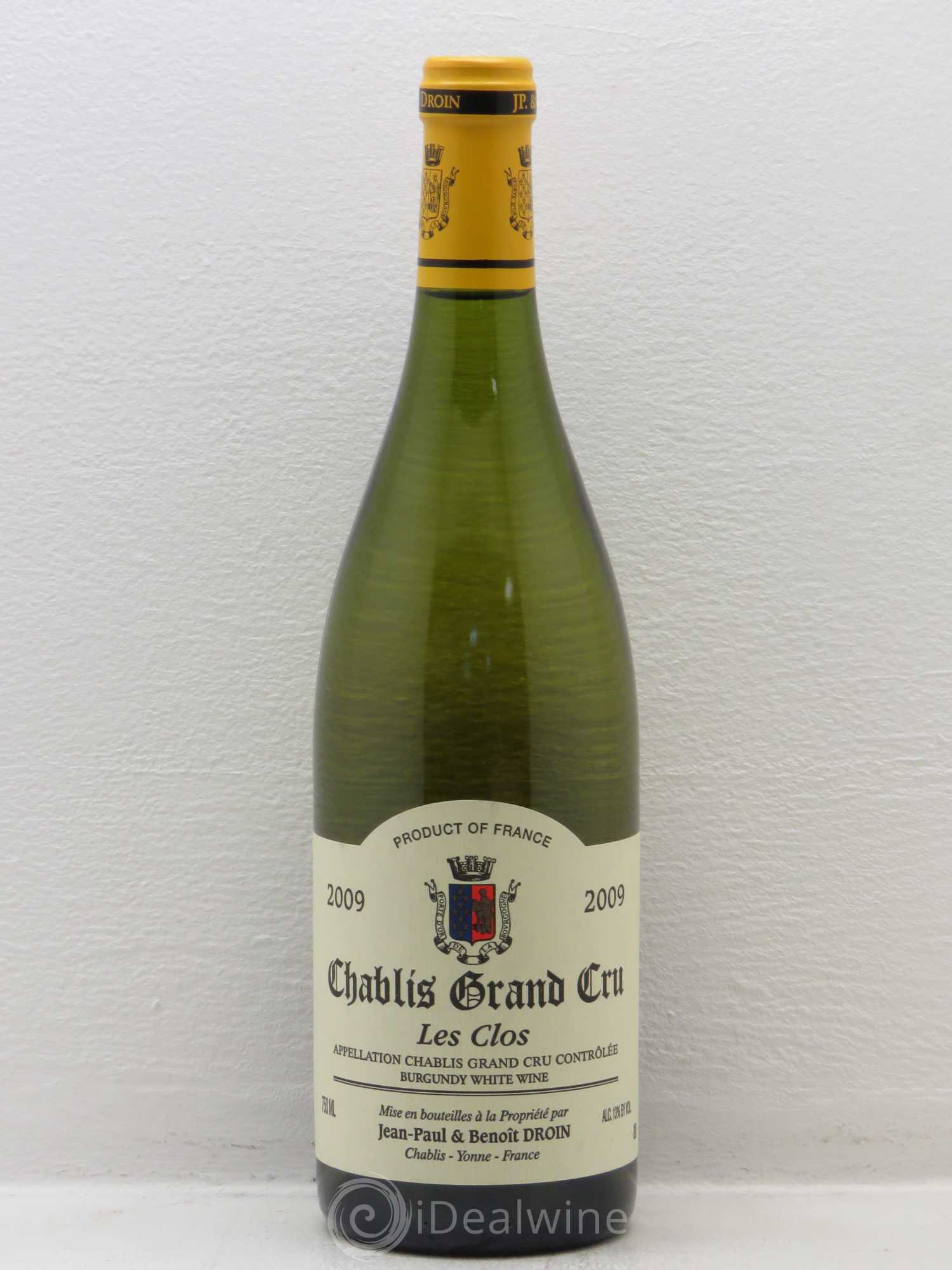 Chablis Grand Cru Les Clos Jean-Paul & Benoît Droin (Domaine) 2009 - Lot de 1 bouteille - 0