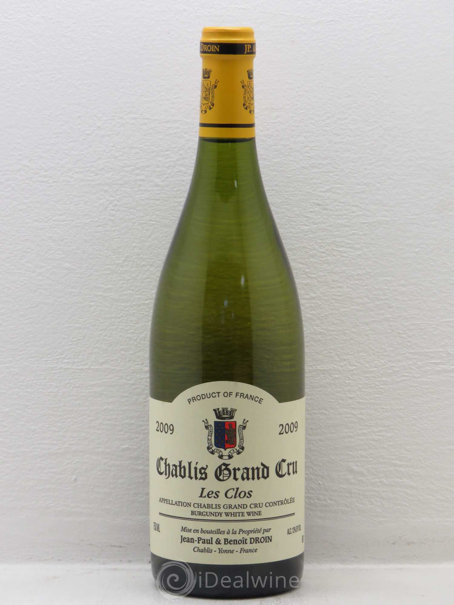 Chablis Grand Cru Les Clos Jean-Paul & Benoît Droin (Domaine) 2009 - Lot de 1 bouteille - 0