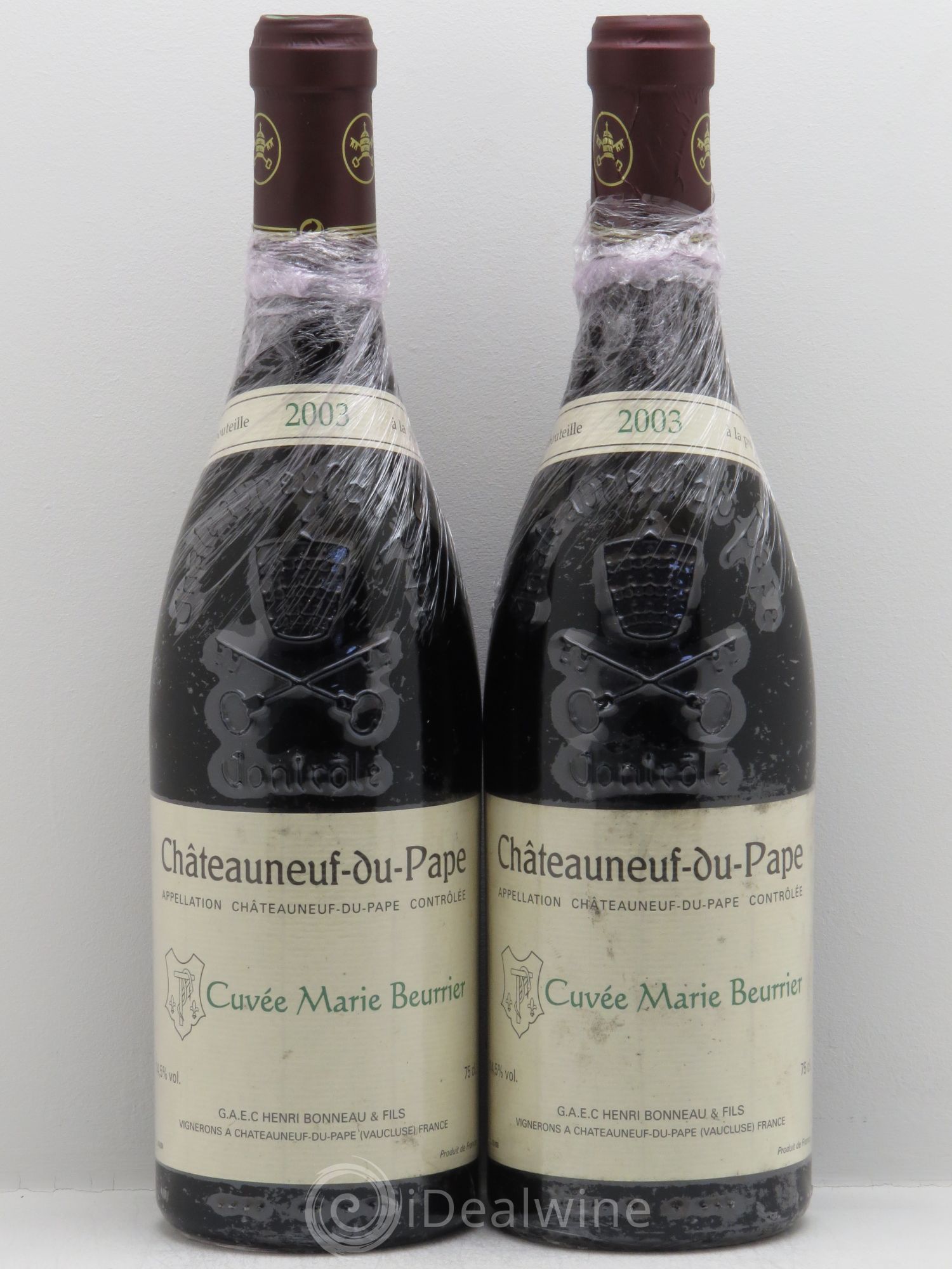 Châteauneuf-du-Pape Marie Beurrier Henri Bonneau & Fils 2003 - Lot de 2 bouteilles - 0