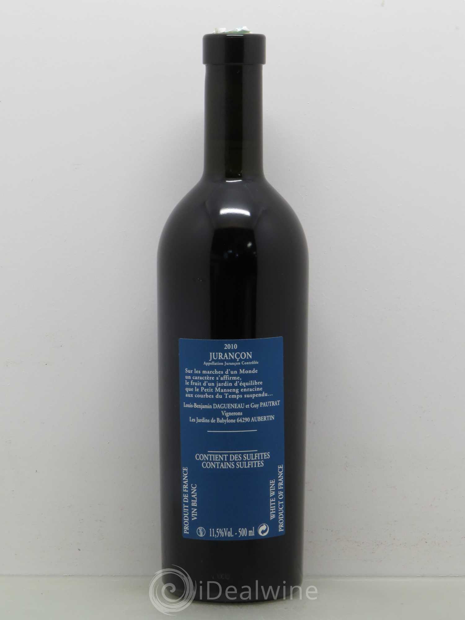 Vin de France (anciennement Jurançon) Jardins de Babylone Didier Dagueneau 50cl 2010 - Lotto di 1 bottiglia - 1