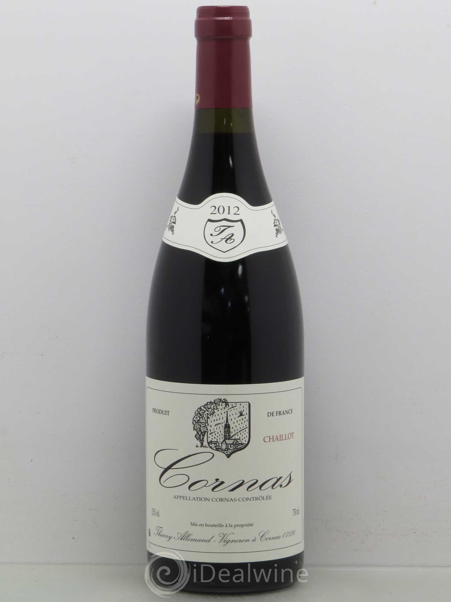 Cornas Chaillot Thierry Allemand 2012 - Lot de 1 bouteille - 0
