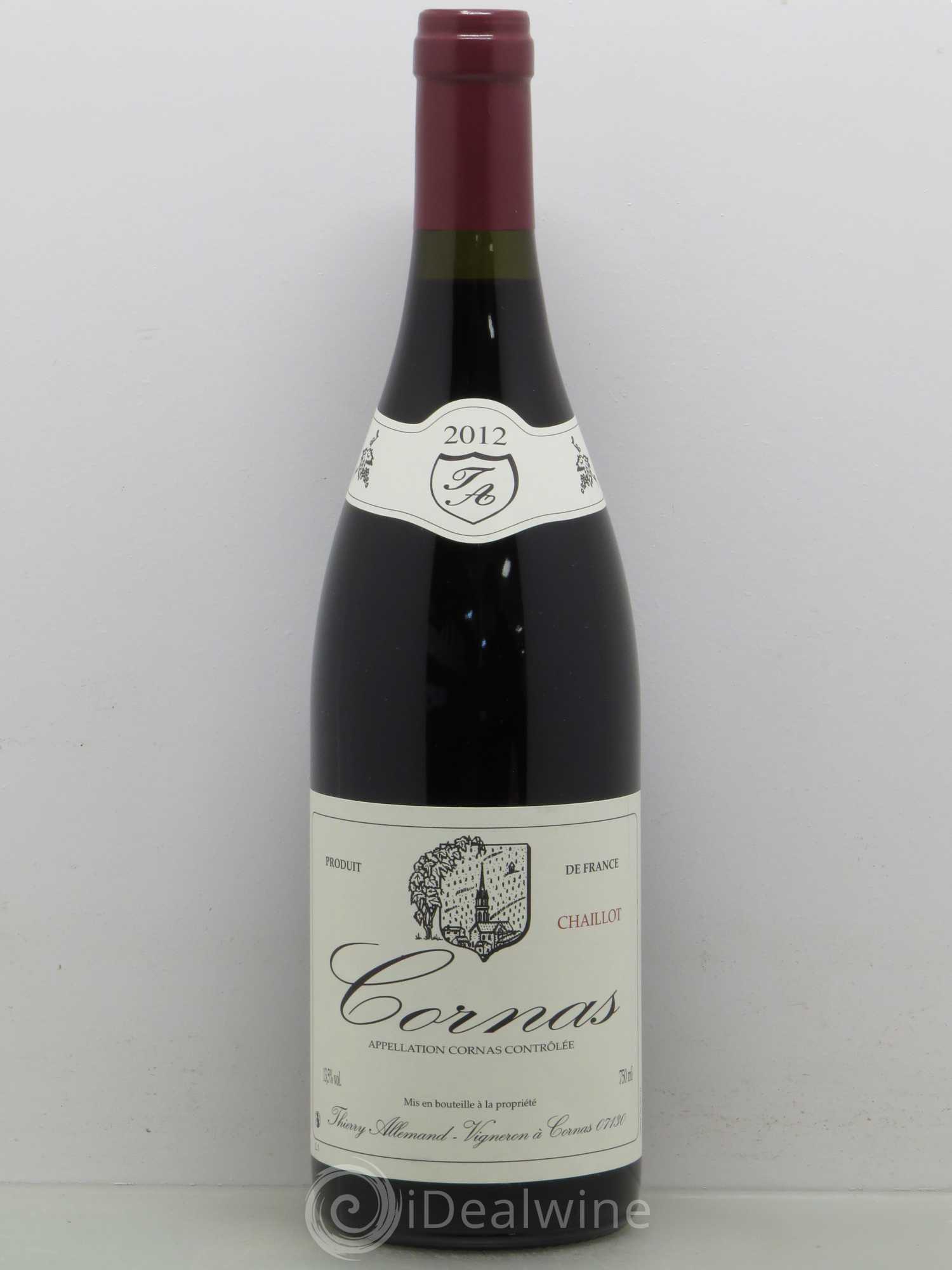 Cornas Chaillot Thierry Allemand 2012 - Lot de 1 bouteille - 0